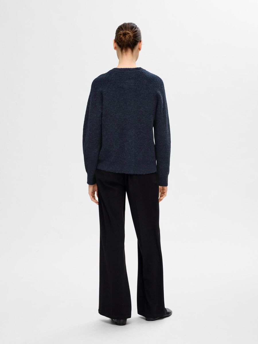 SLFLULU LS KNIT SHORT CARDIGAN NOOS. (Dark Sapphire)