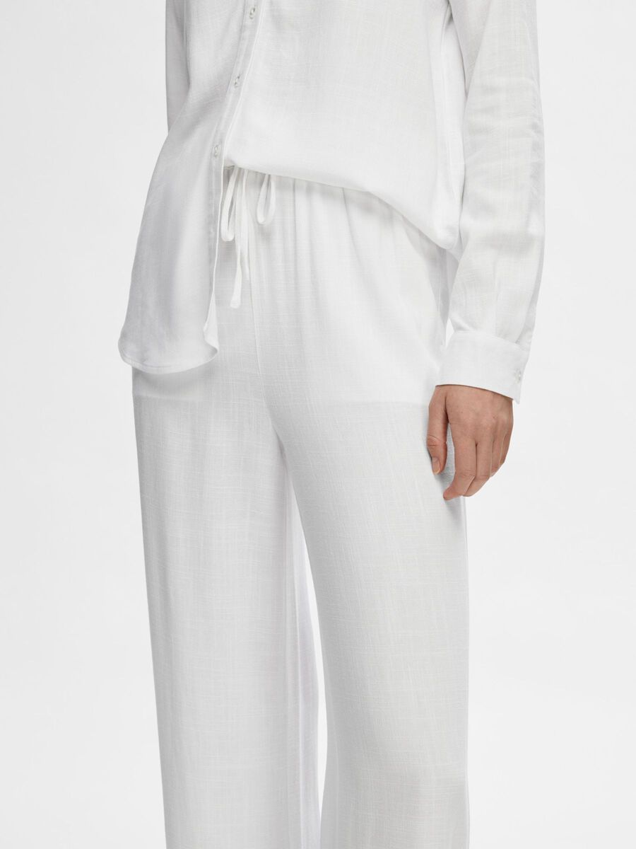 SLFVIVA-GULIA HW LONG LINEN PANT NOOS (Snow White)