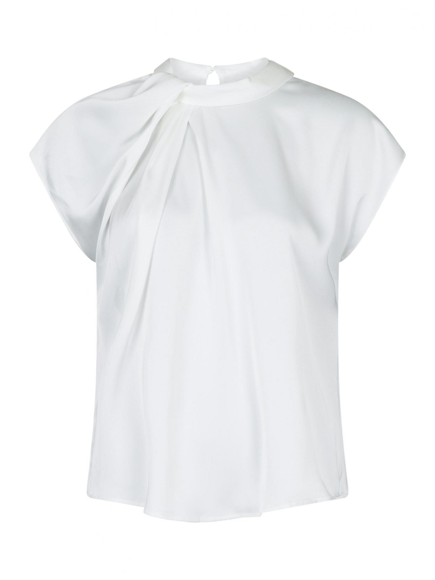 Fleur Drapy Satin Blouse. (121 Off White)