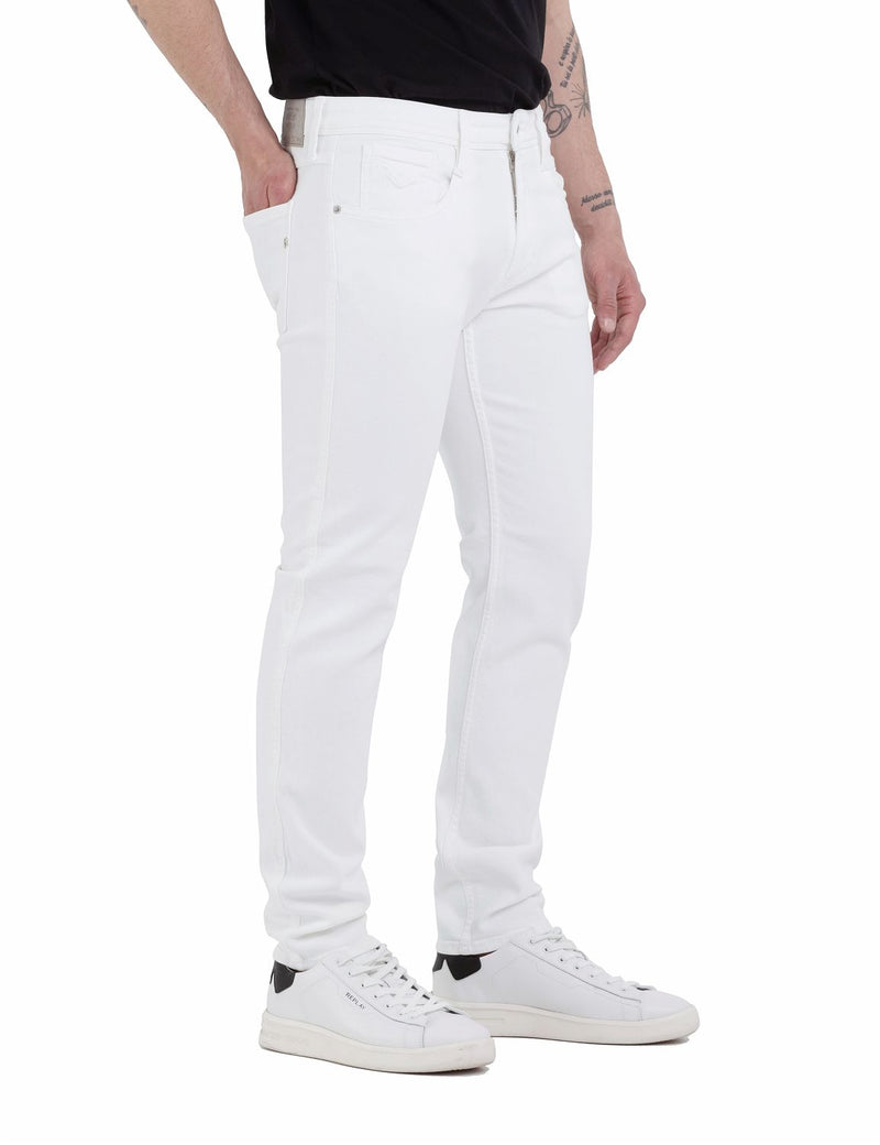 Trousers ANBASS C-Stretch (001 WHITE Optical white garment dyed wash)