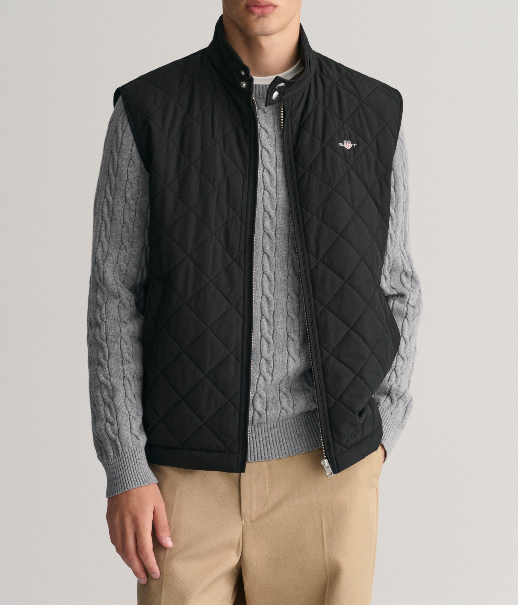 QUILTED WINDCHEATER VEST (5 BLACK)