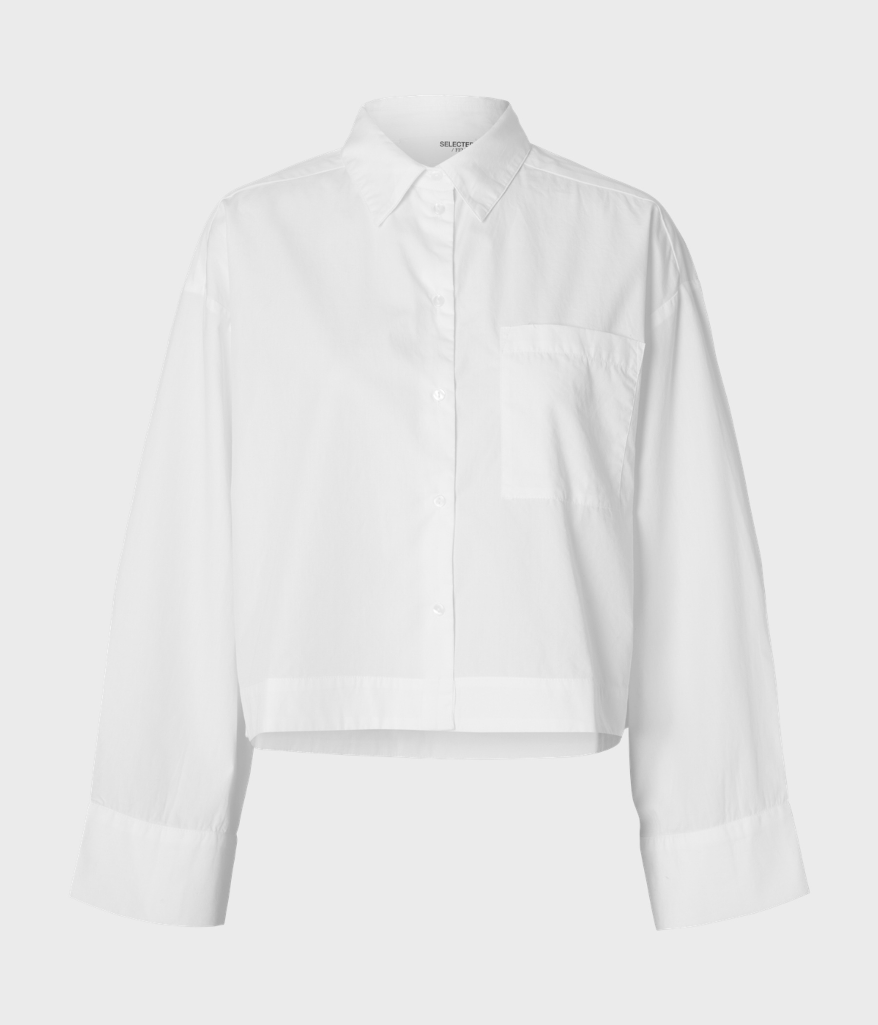 SLFASTHA LS CROPPED BOXY SHIRT NOOS. (Bright White)