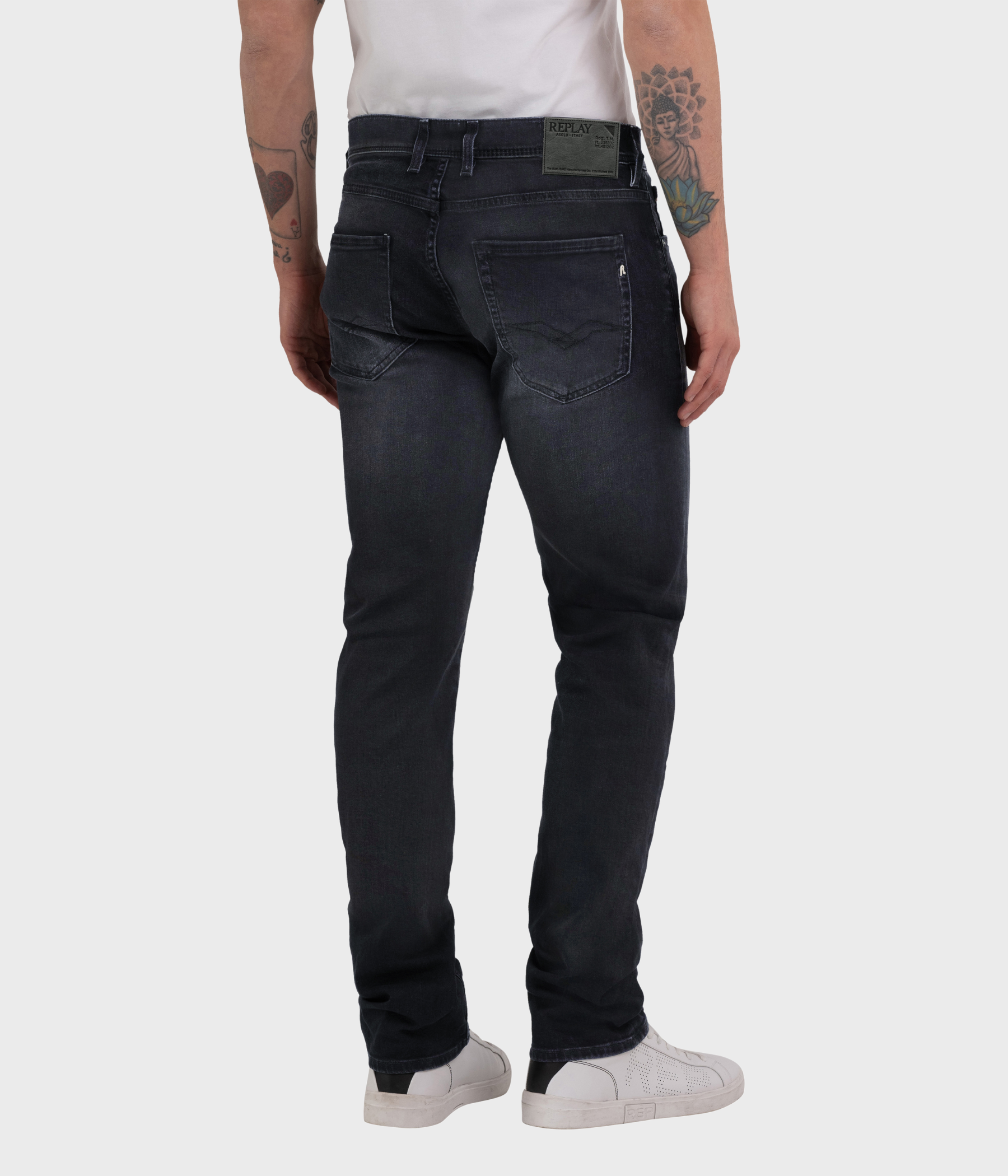 Trousers GROVER C-Stretch. (097 DARK GREY dark wash tone)