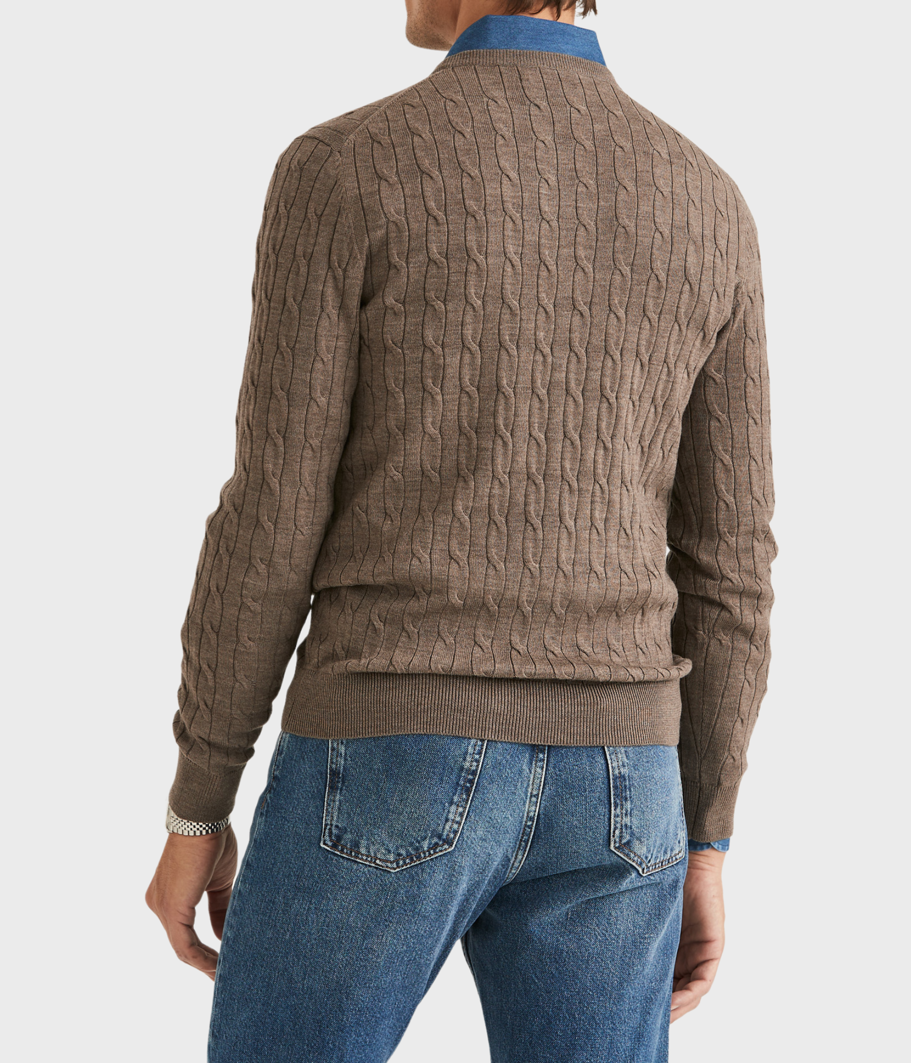 Merino Cable Oneck (84 Brown)