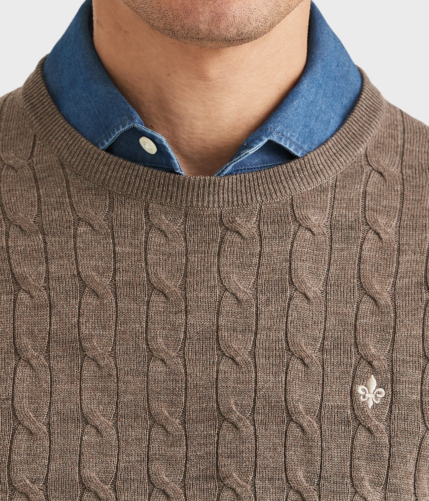 Merino Cable Oneck (84 Brown)