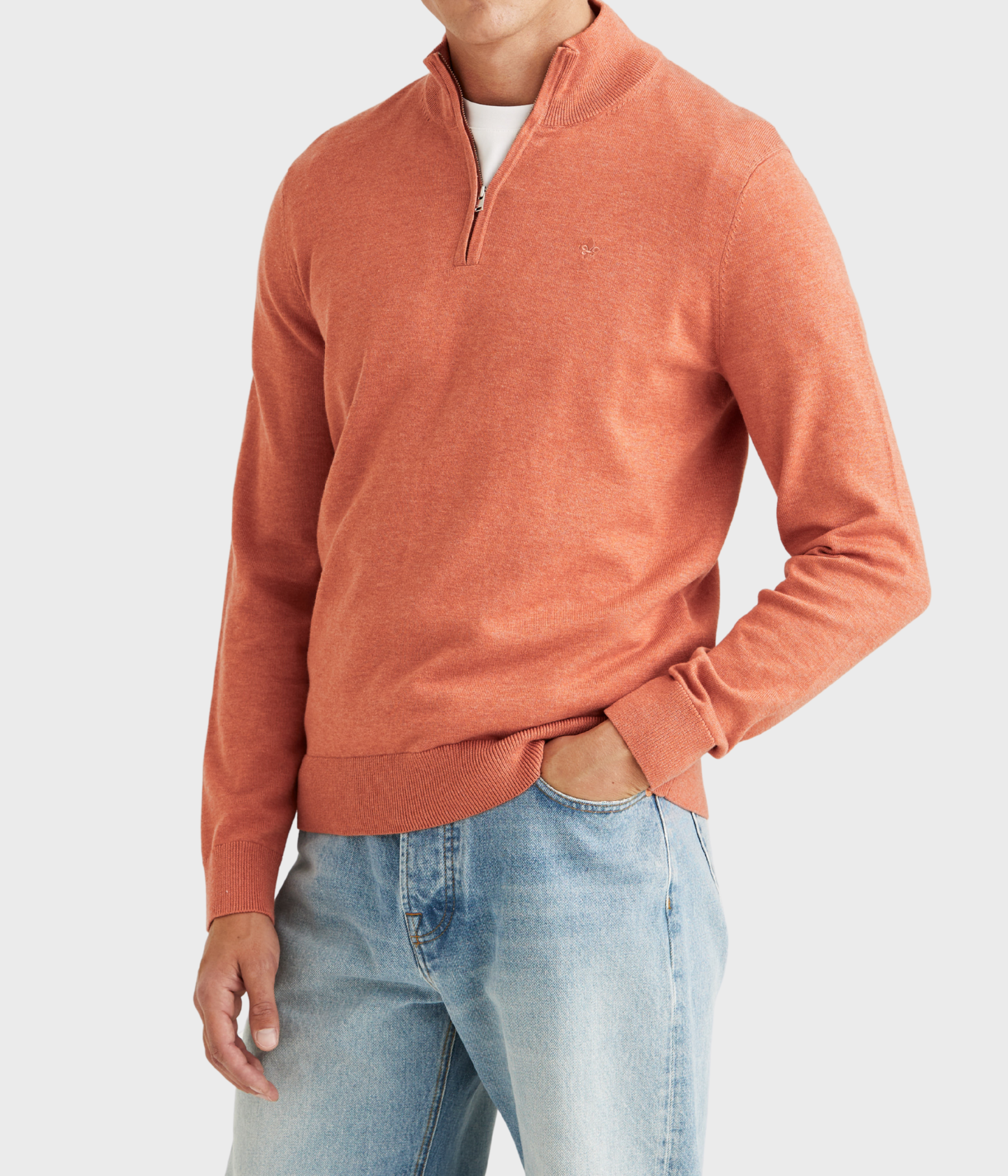 En orange half zip tröja från Morris