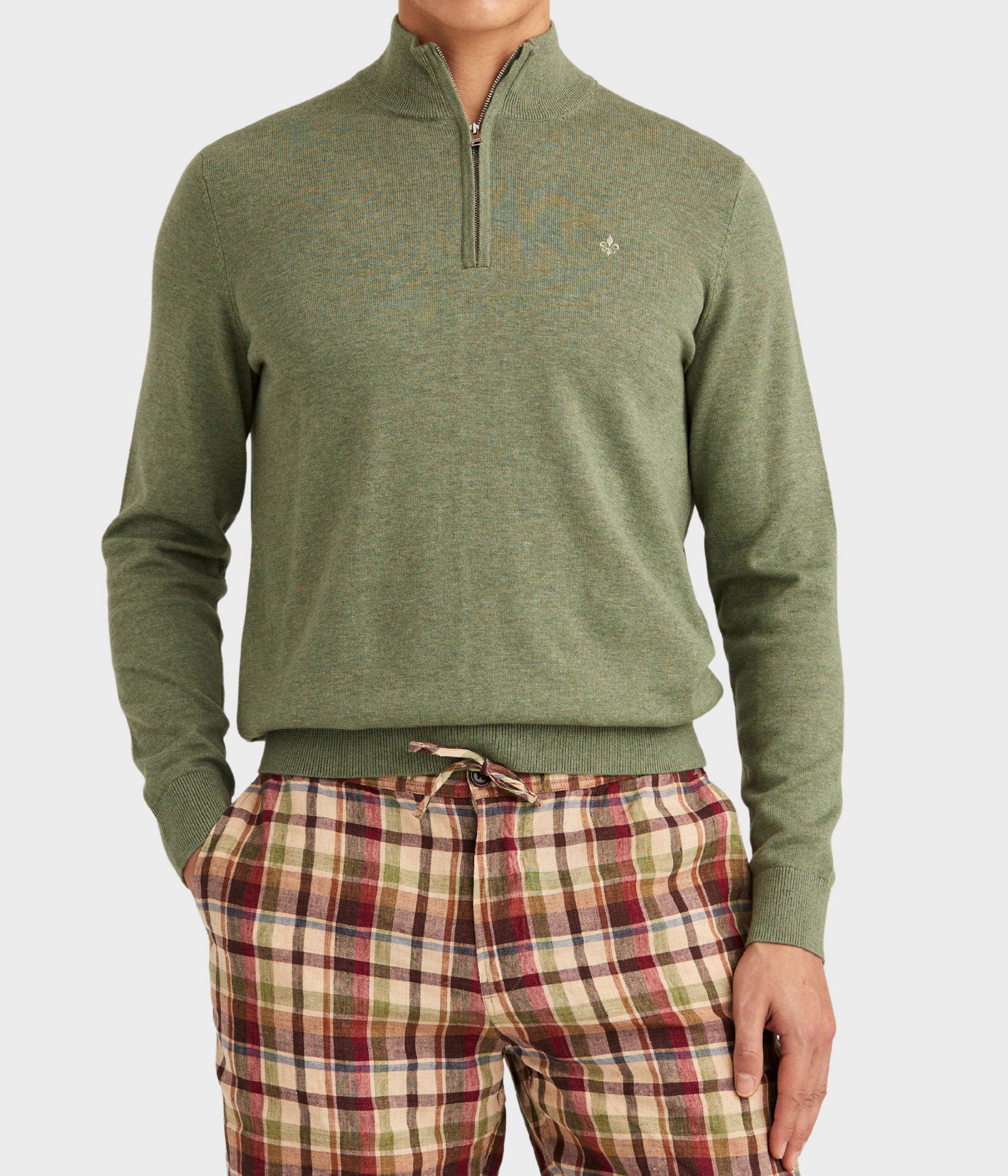 En grön half zip tröja från Morris.