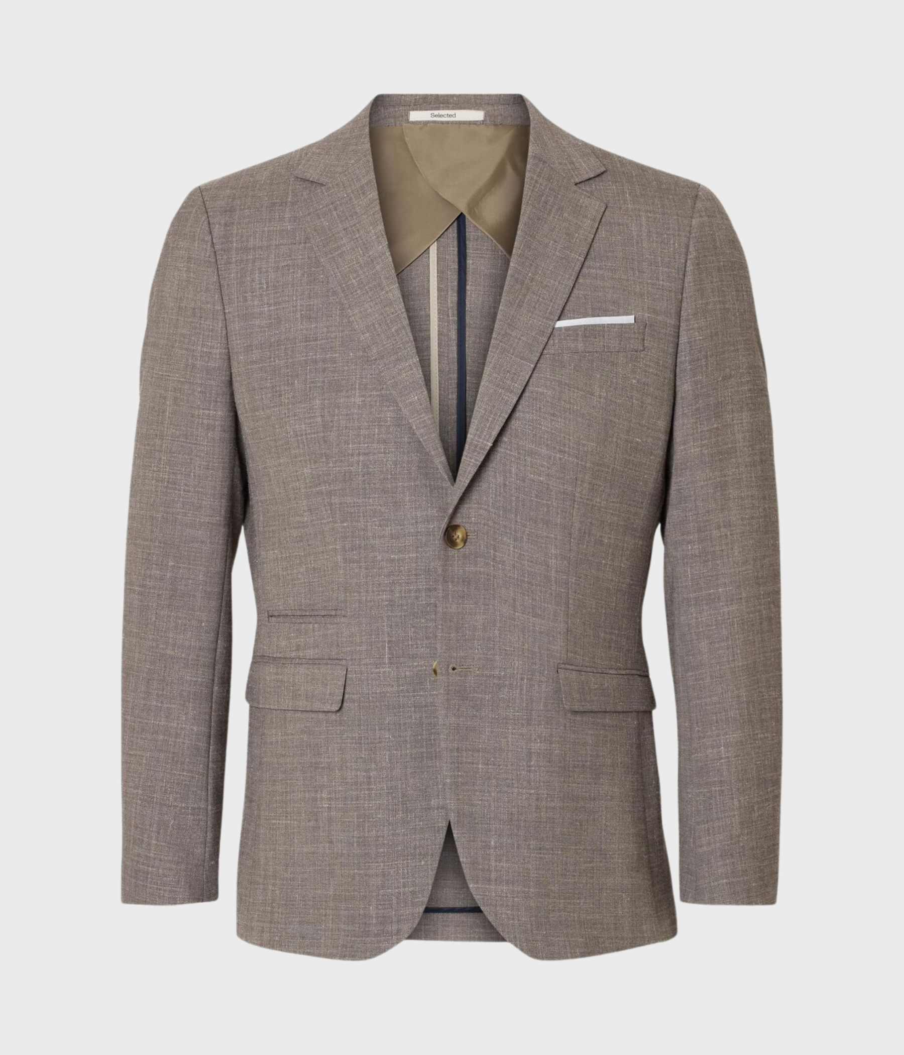 SLHSLIM-OASIS LINEN BLZ NOOS. (Dark Sand Melange)