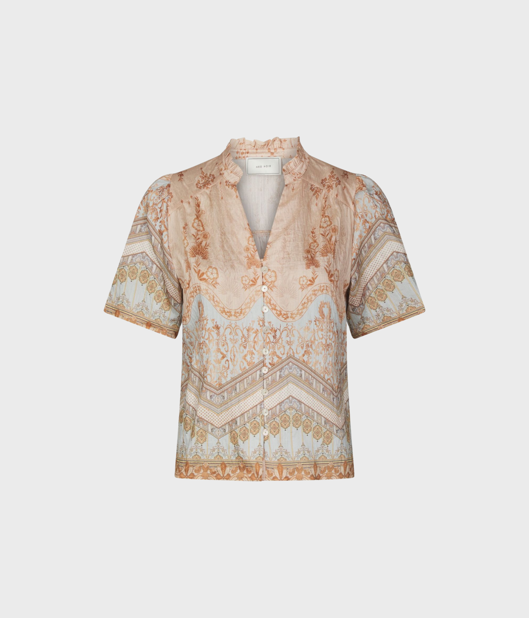 Torana Flower Border Blouse (618 Flower Peach)