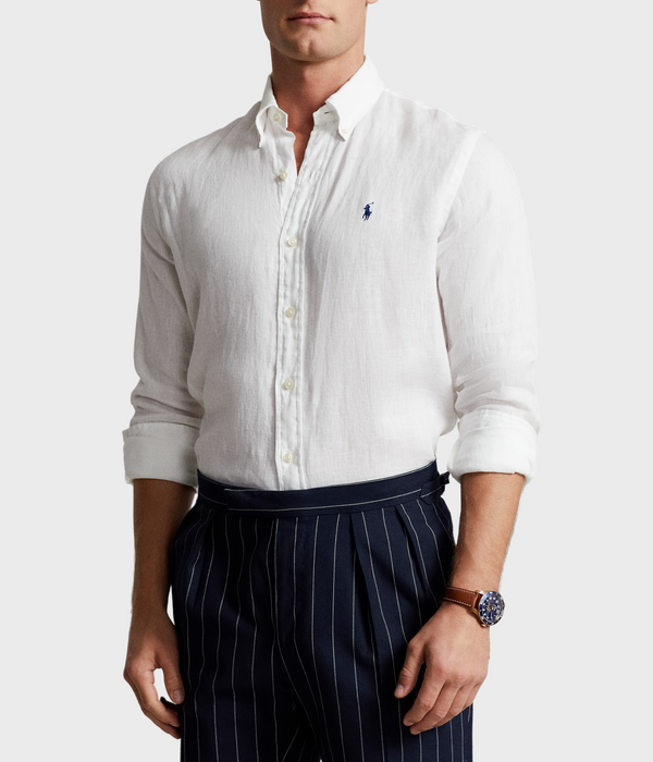 Stilren vit linneskjorta från Ralph Lauren