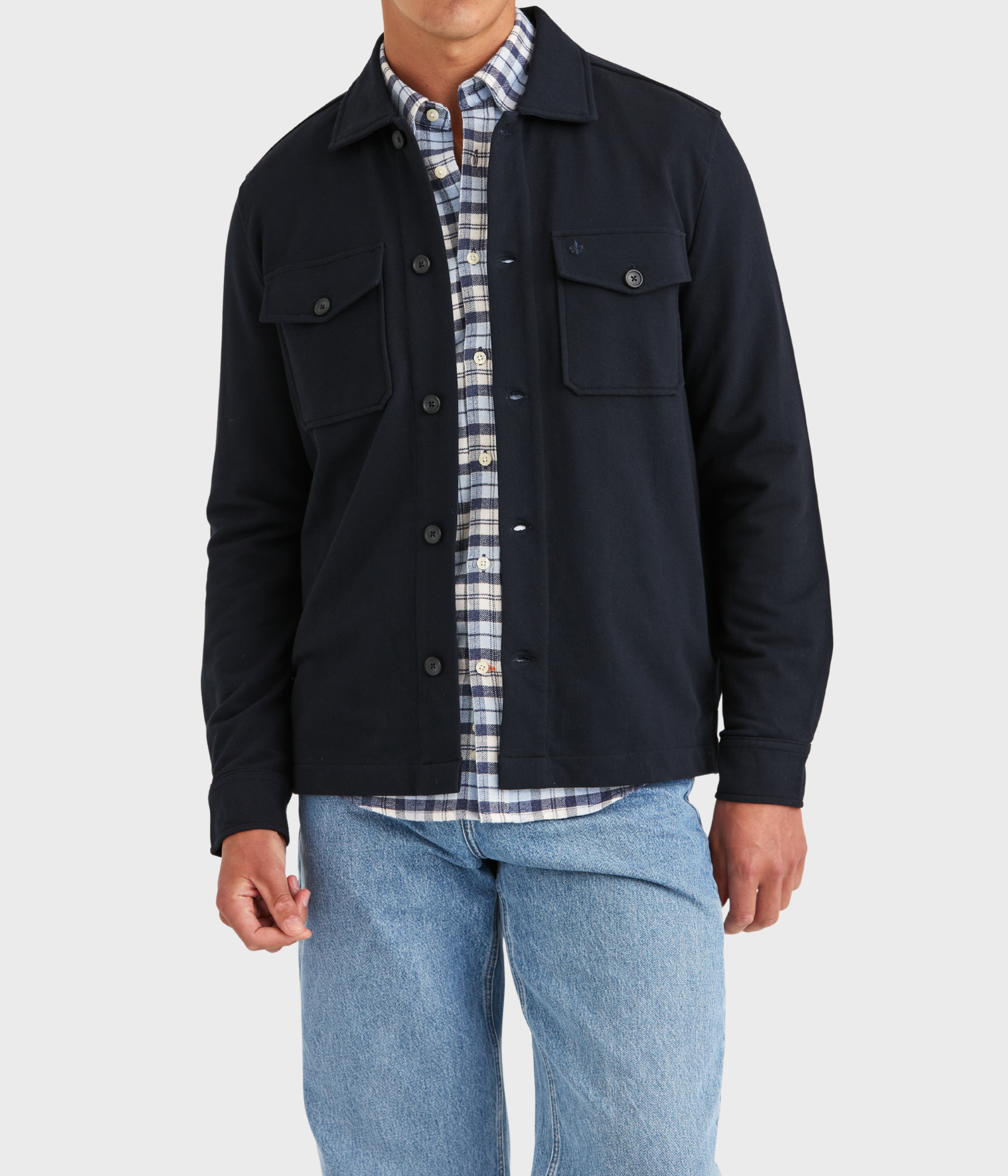 Andrew Jersey Overshirt. (59 Old Blue)