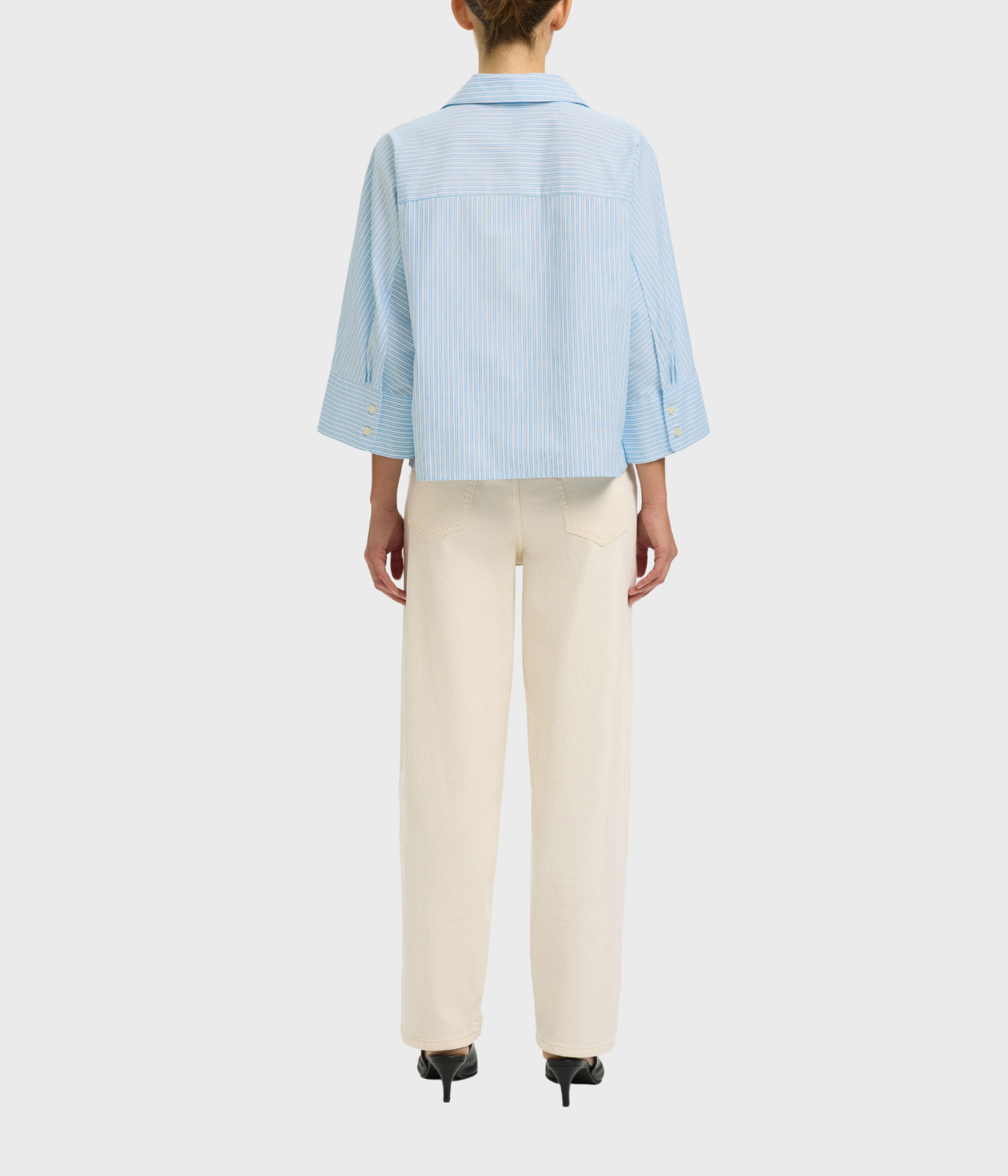 SLFESTER OVERSIZE 3/4 SHIRT B (Malibu Blue Stripes:STRIPE) - D.O. Design Only