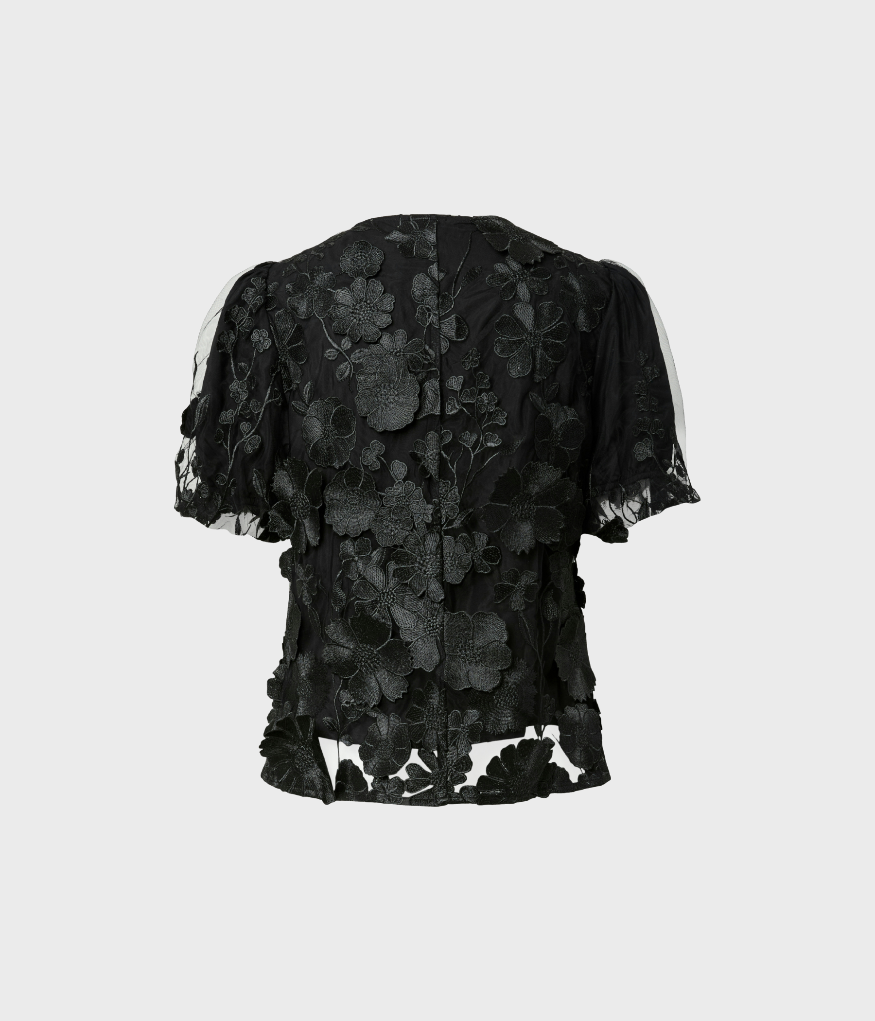 YASFLOWERING SS V-NECK TOP - D2D (Black)