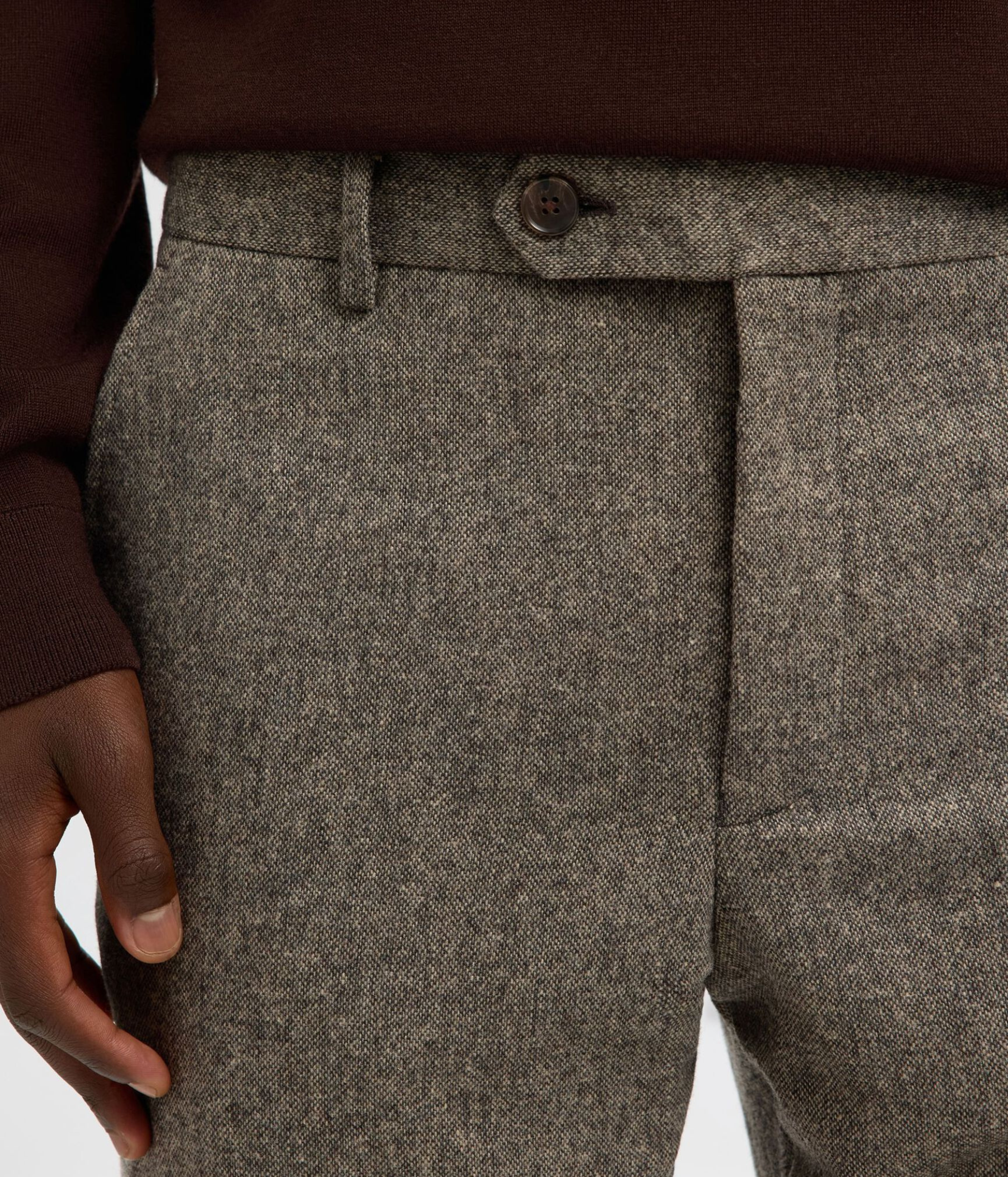 SLHSLIM-REED WOOL TRS NOOS. (Brownie Detail:structure)