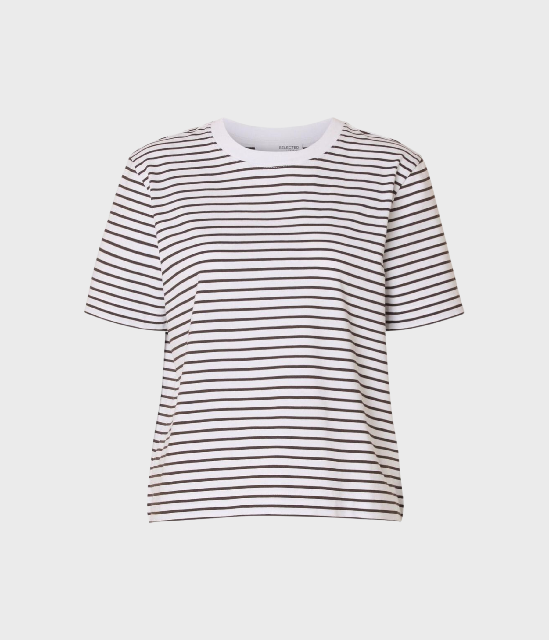 SLFESSENTIAL SS STRIPED BOXY TEE NOOS. (Delicioso Stripes:BRIGHT WHITE - THIN)