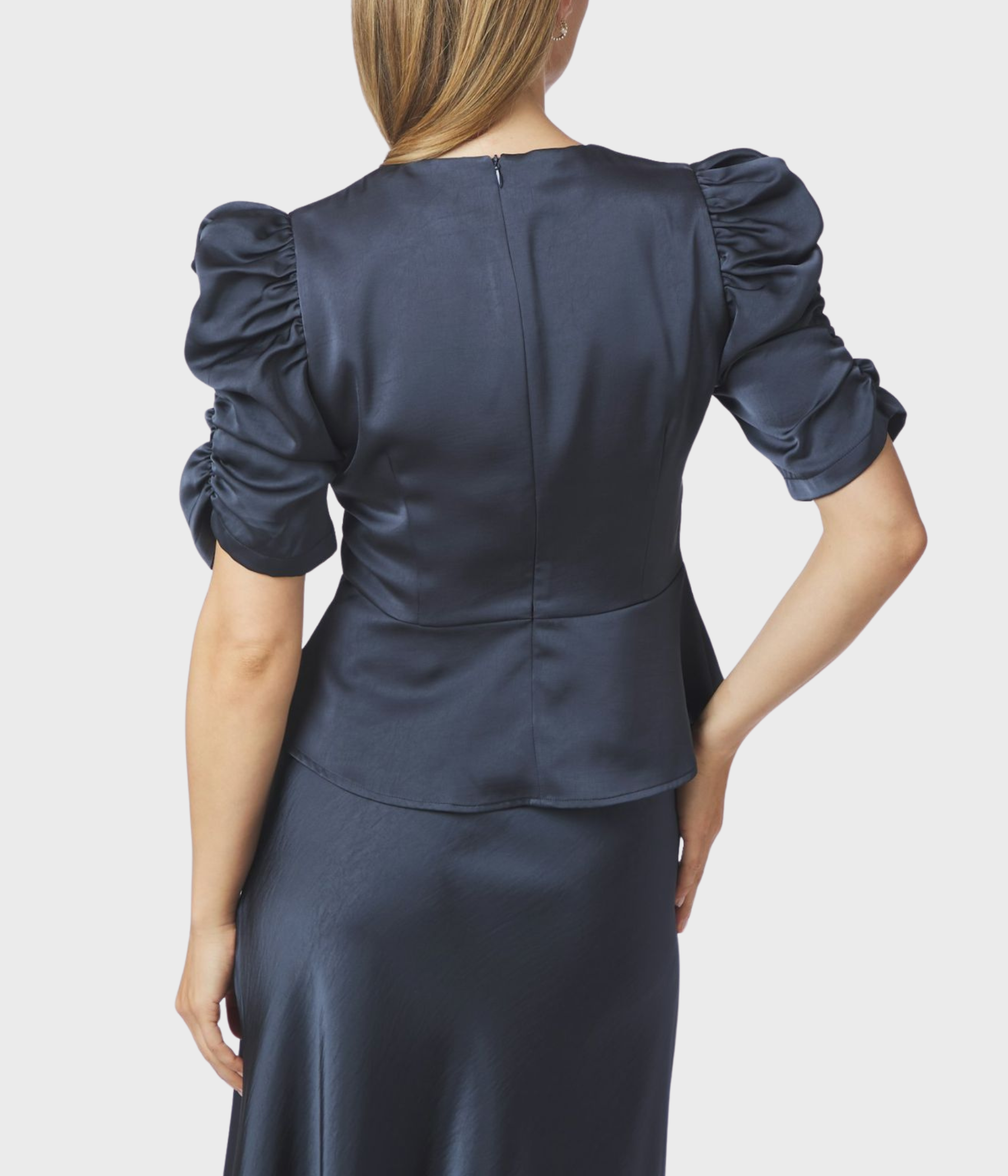 Benua Heavy Sateen Blouse (Midnight Blue)
