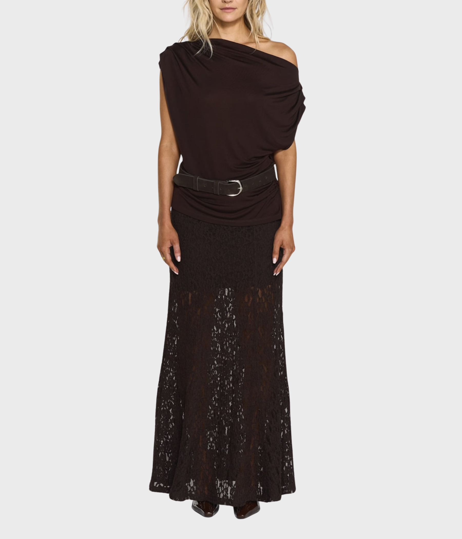 Akasha Lace Skirt (MOCHA BROWN)