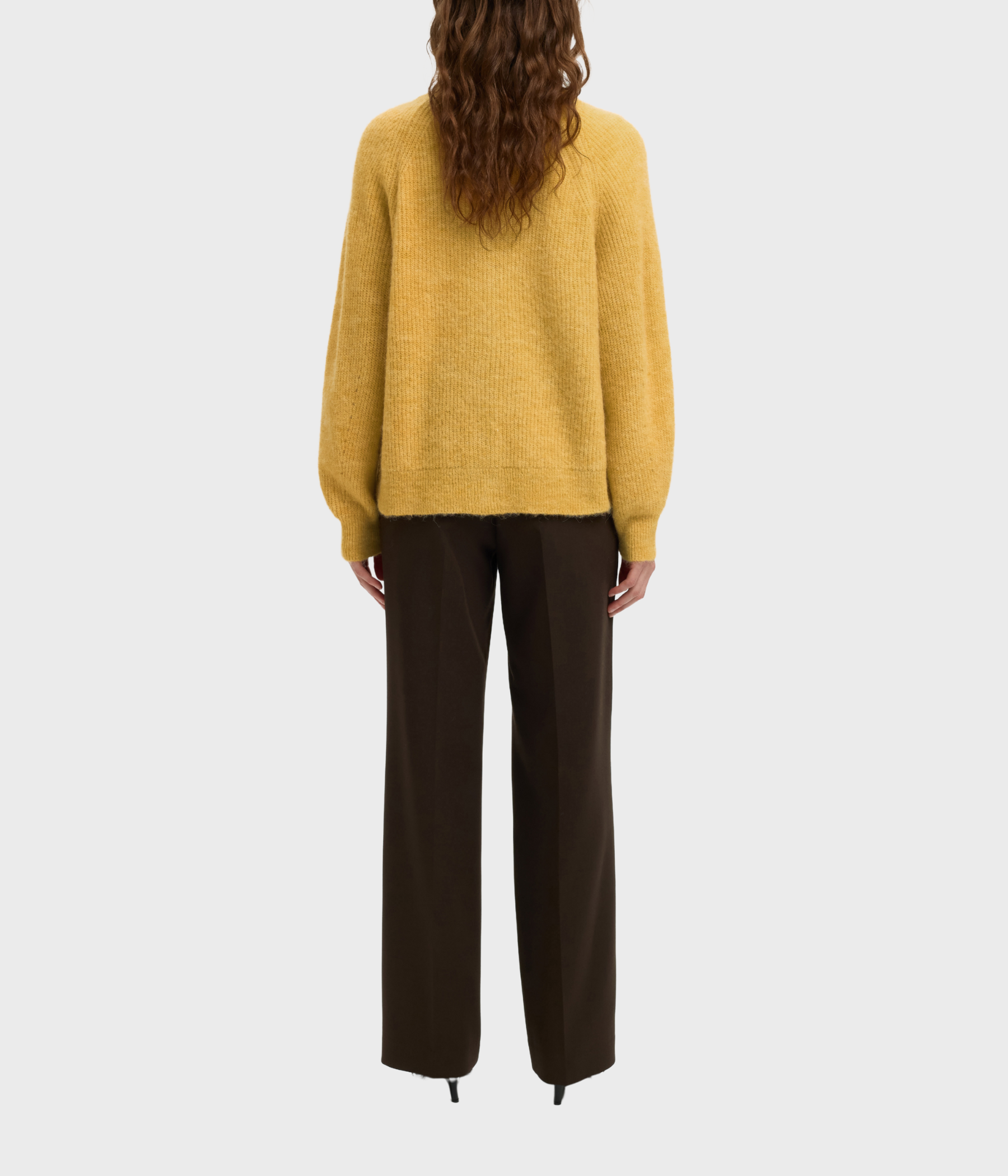 SLFLULU LS KNIT SHORT CARDIGAN NOOS. (Ochre Detail:MELANGE)