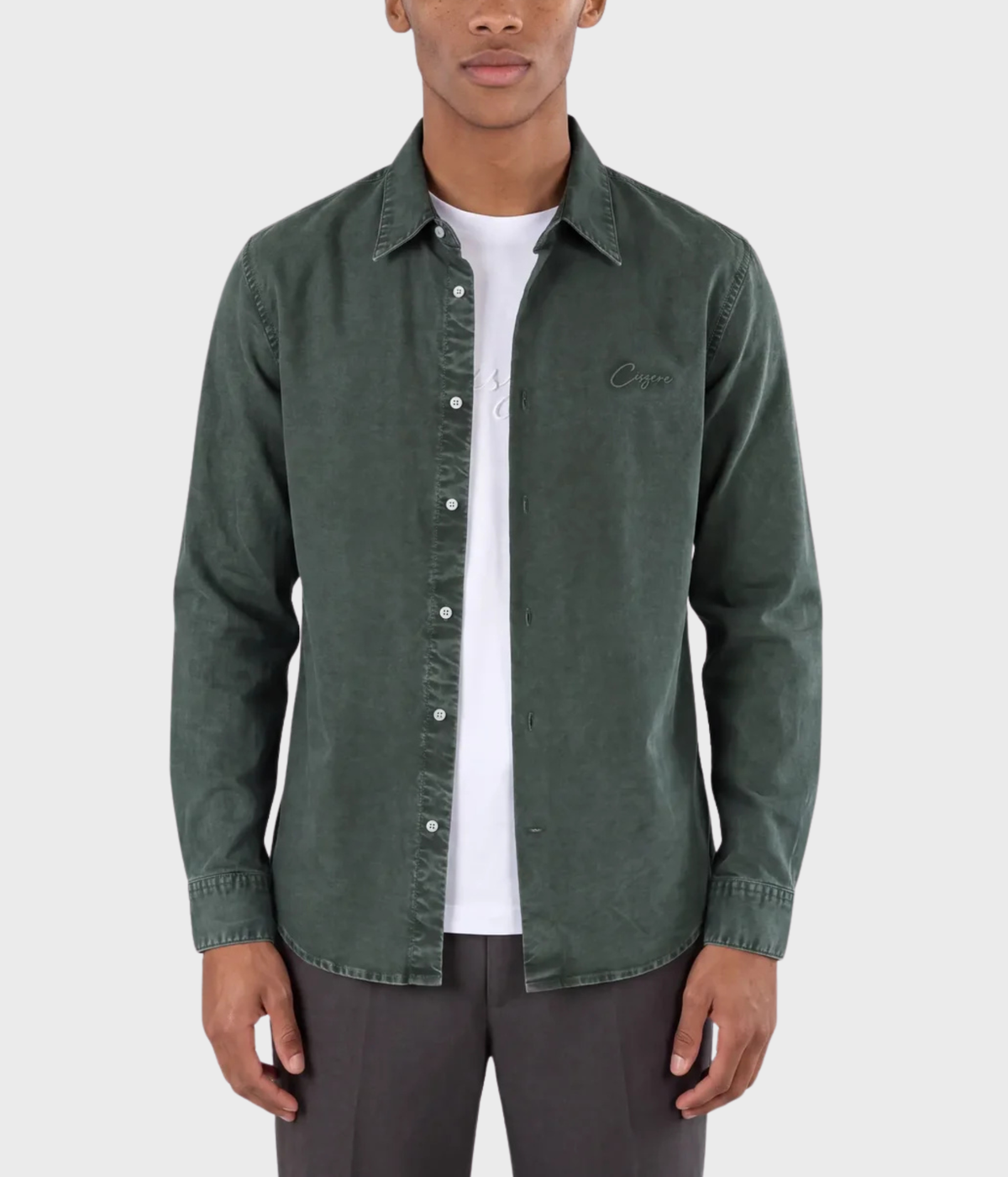 Algot Washed Oxford Shirt (828 Washed green)