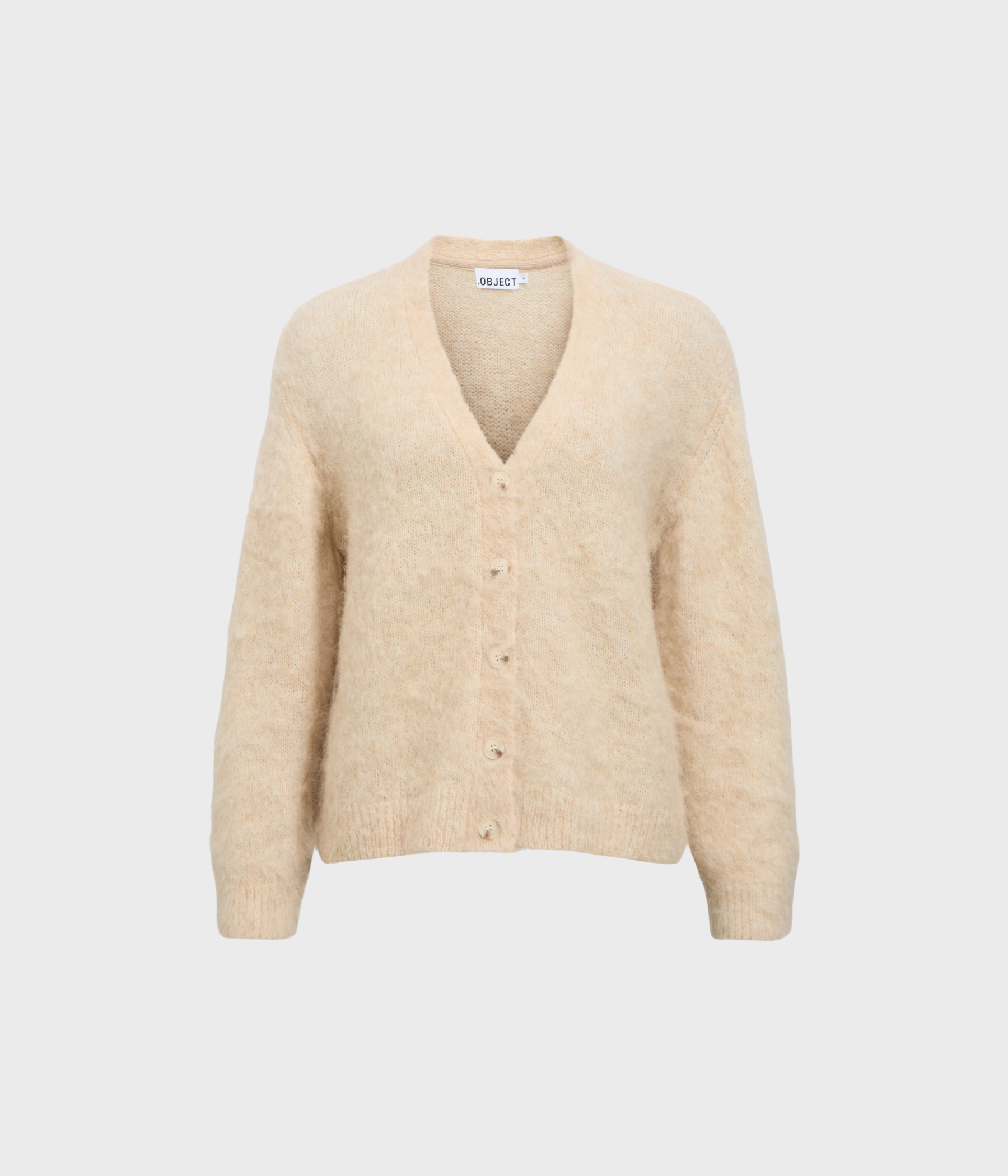 Objharry L/S Lo Knit Cardigan Noos (Birch Detail:MELANGE)
