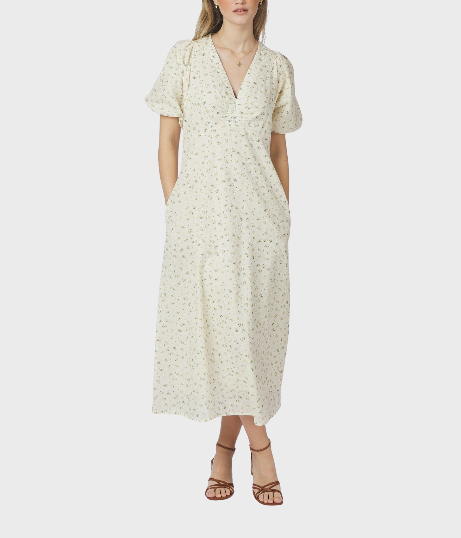 Illana Small Rose Flower Dress (191 Light Yellow)
