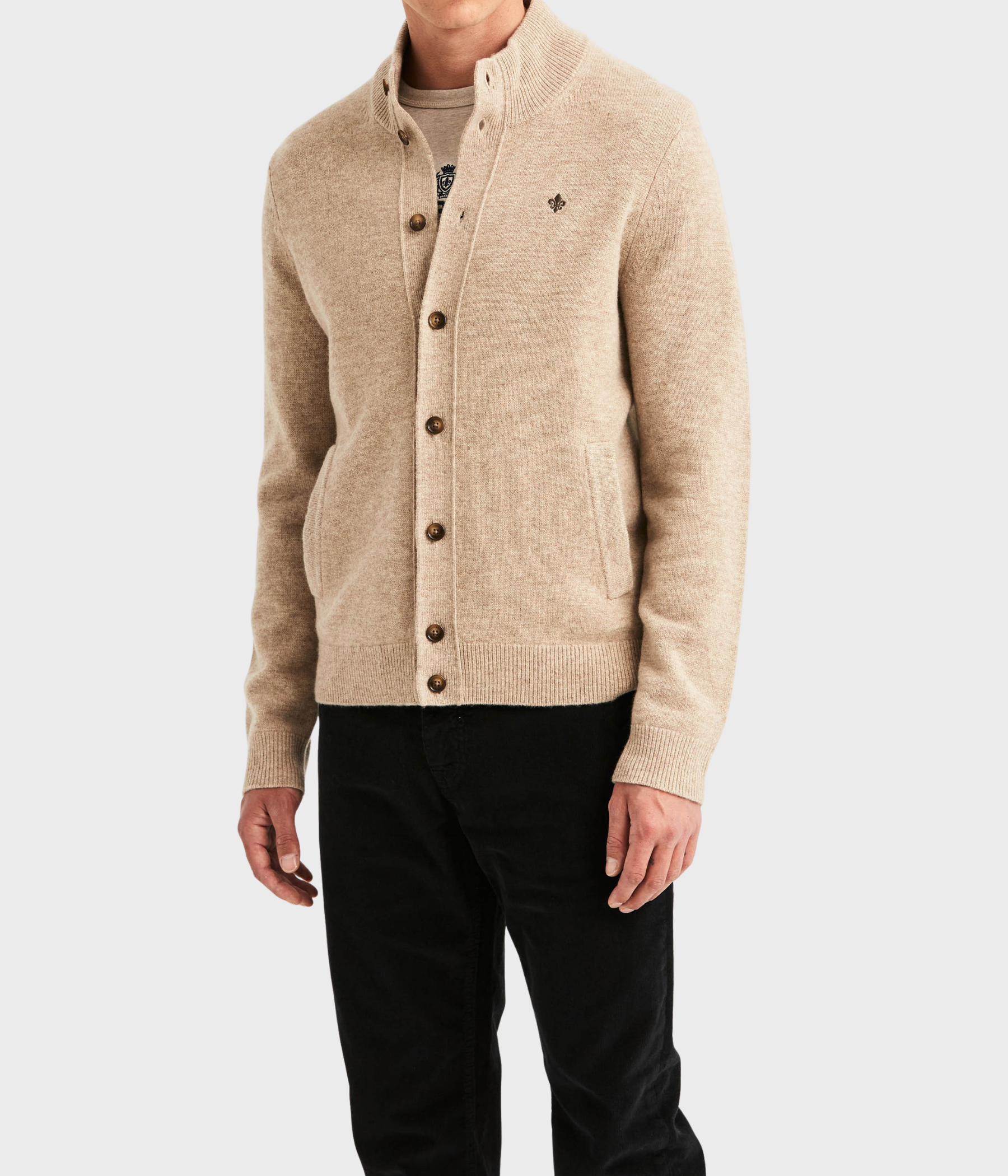 Hertford Button Cardigan (05 Khaki)
