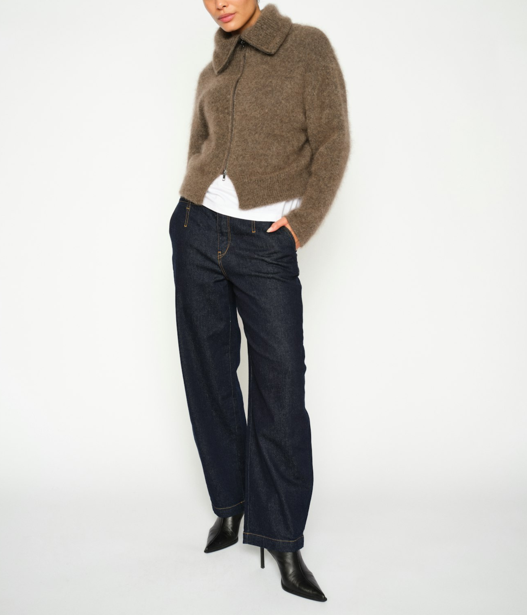 Mmhulda Knit Zip Cardigan (844 Bracken)
