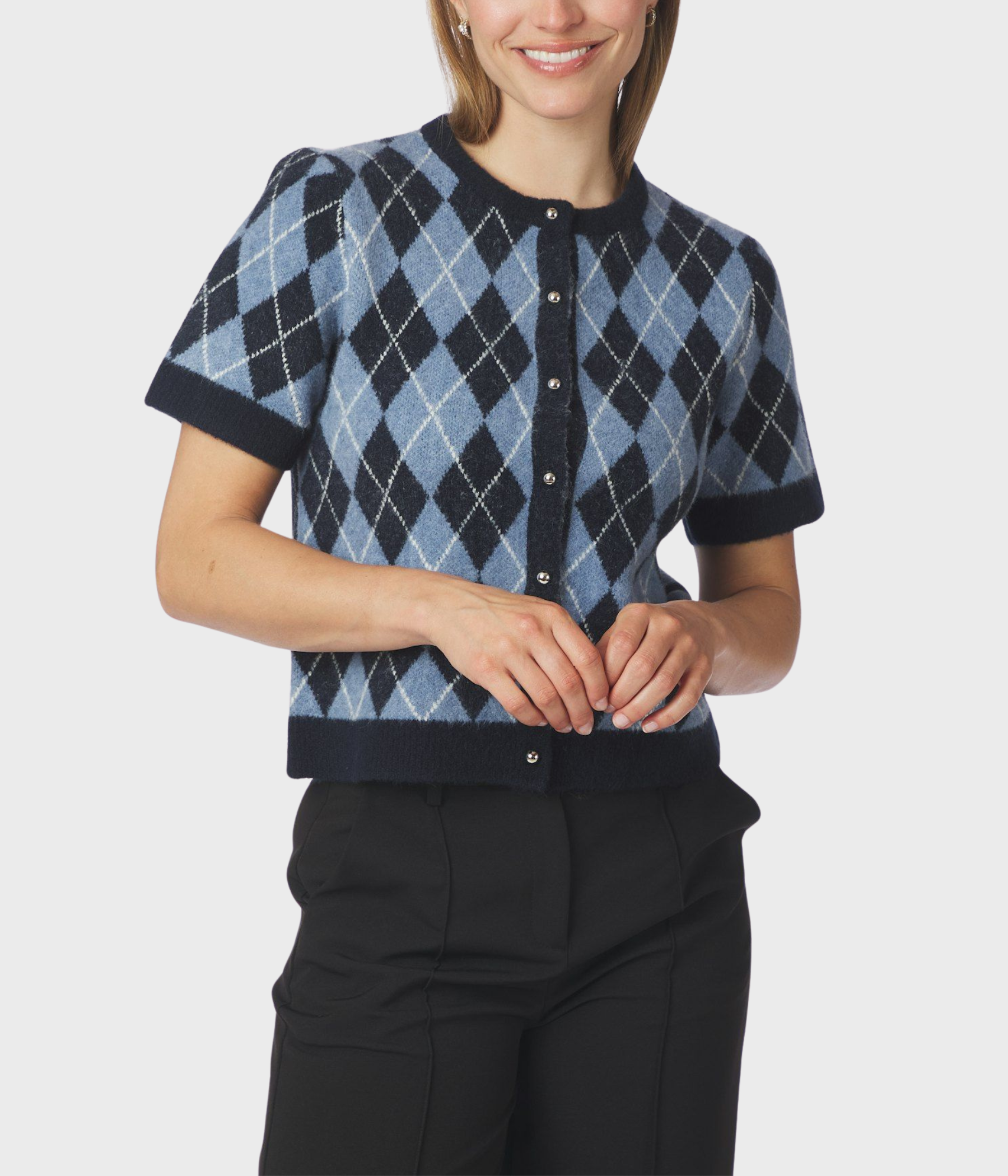 Allestar Check Knit Cardigan (Navy)