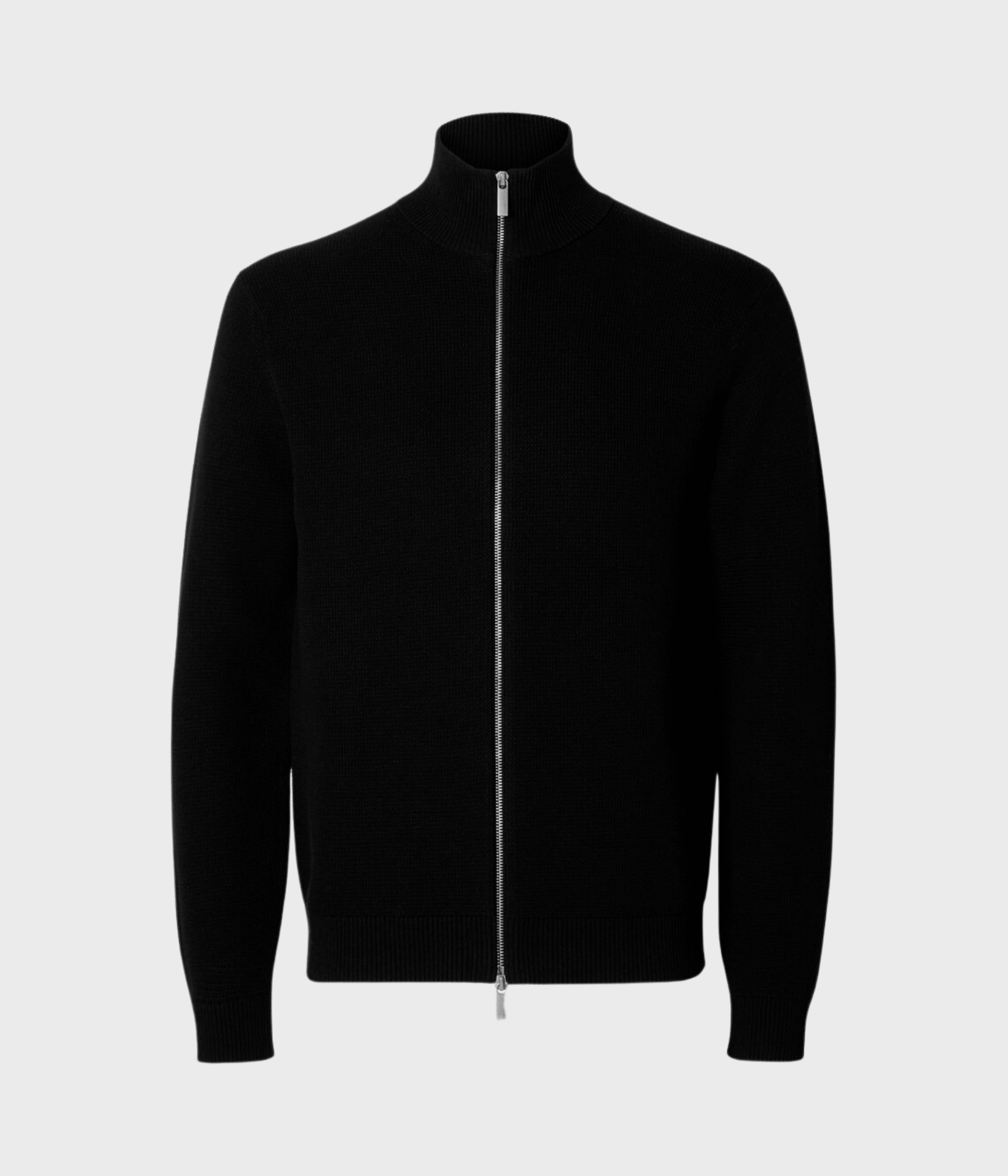 SLHDANE LS KNIT STRUCTURE FULL ZIP NOOS (Black)