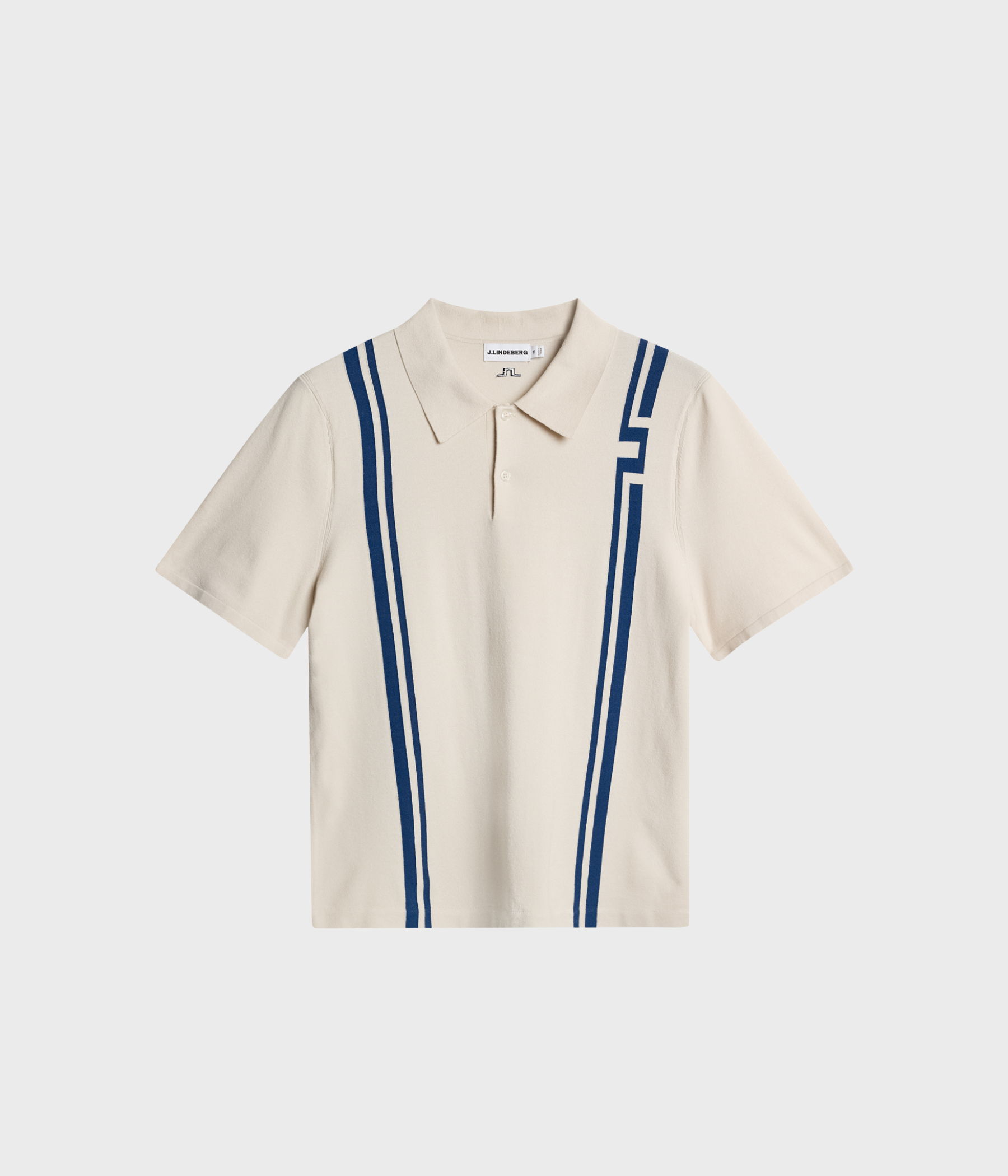 Rylan Stripe Knit Golf Polo (U029 Moonbeam)