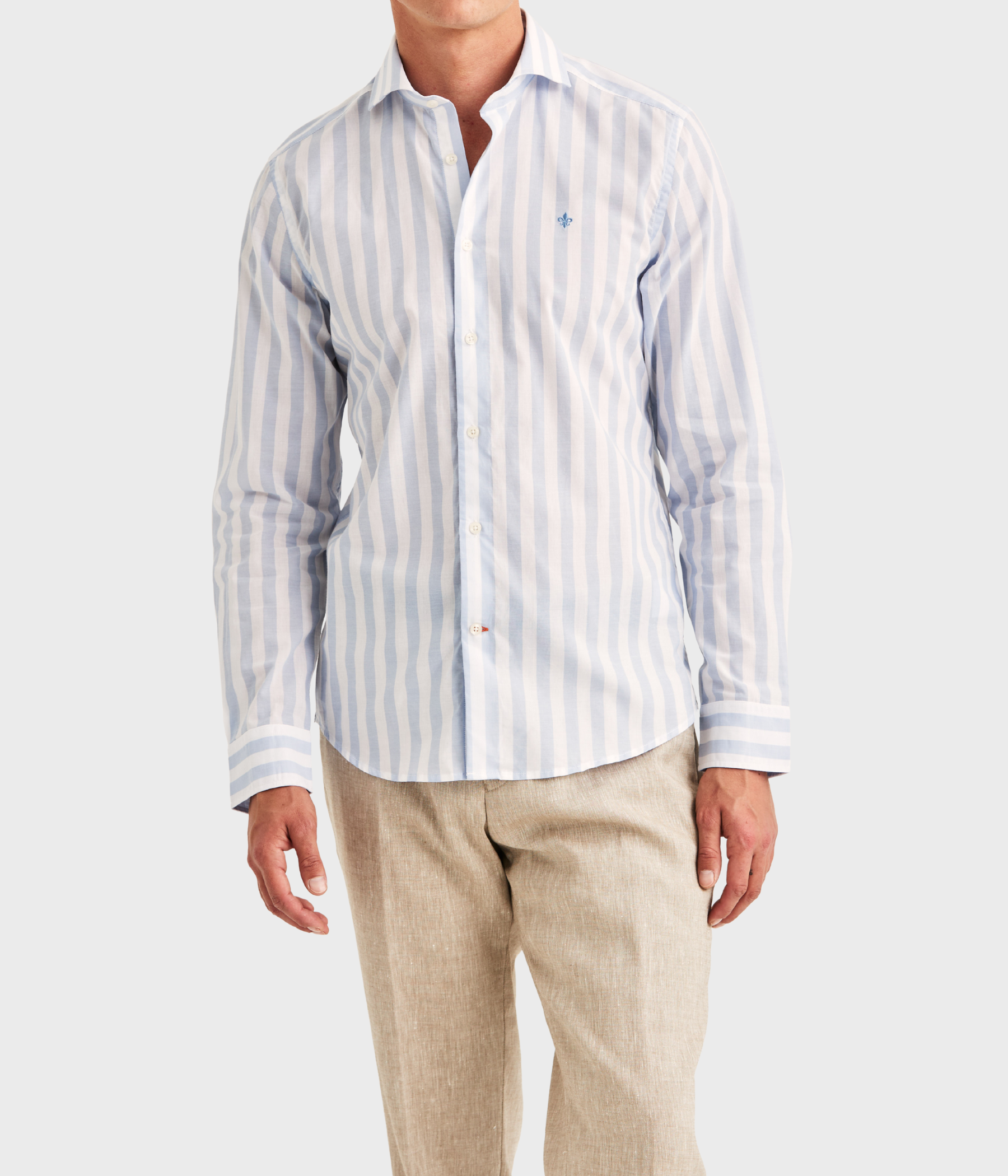 Summer Light Weight Stripe Shirt-Slim Fit (56 BLUE)