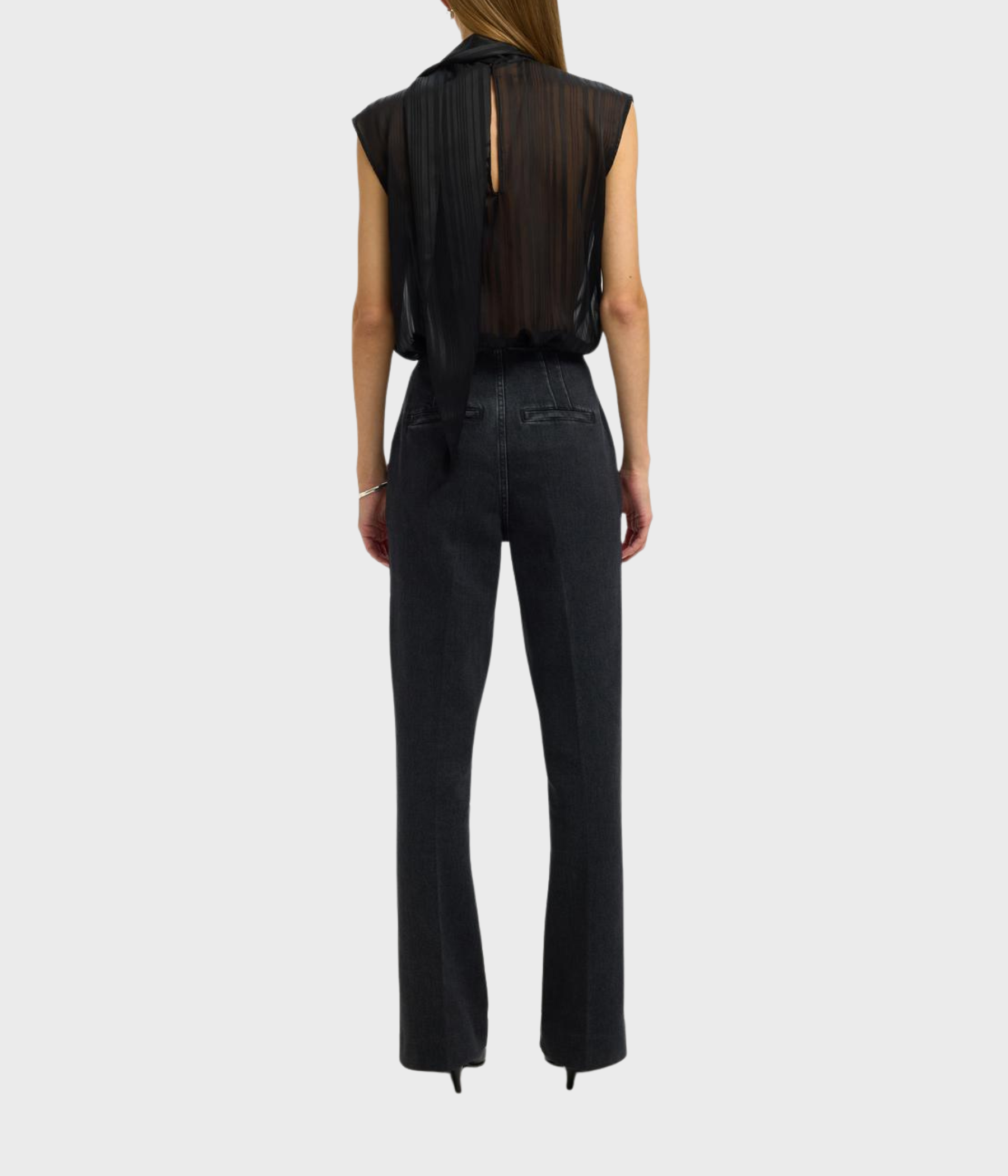 SLFMARGRETHE SL TIE TOP EX. (Black)