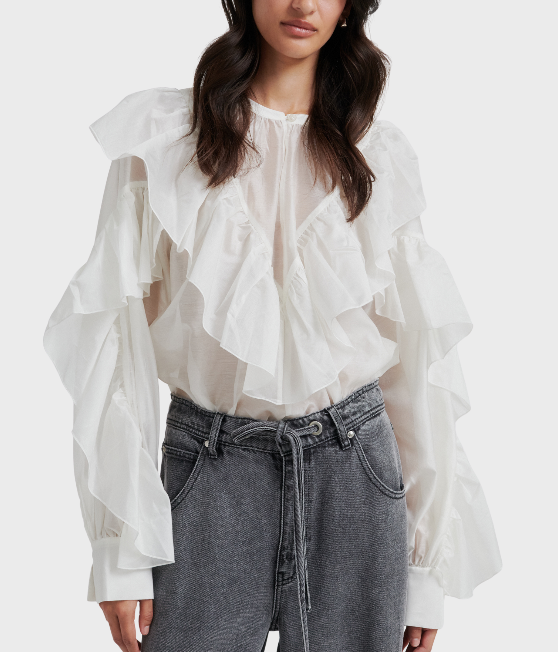 Fria Frill Blouse (0508 Tofu)