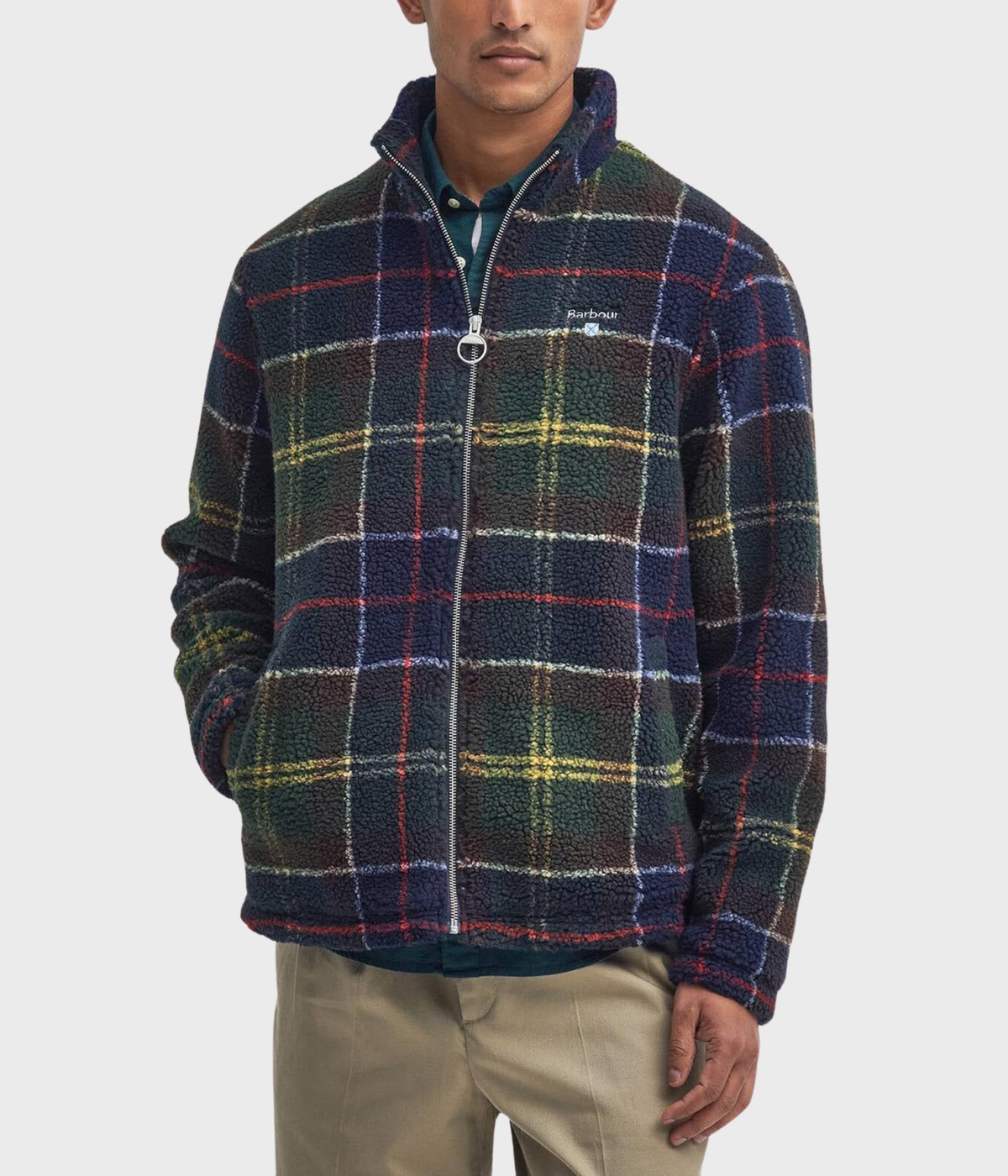 Barbour Tartan Fleece Zip Through Sweatshirt (TN43 Shadow Classic Tartan)