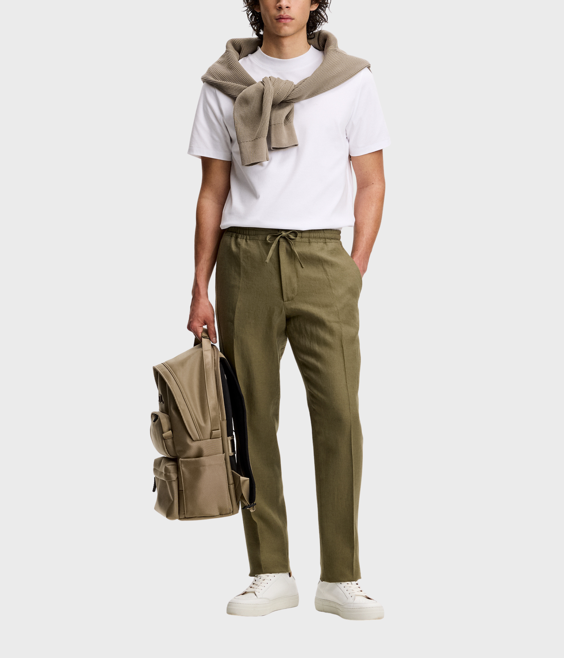 Soren Drape Linen Pants (E327 Kalamata) - D.O. Design Only