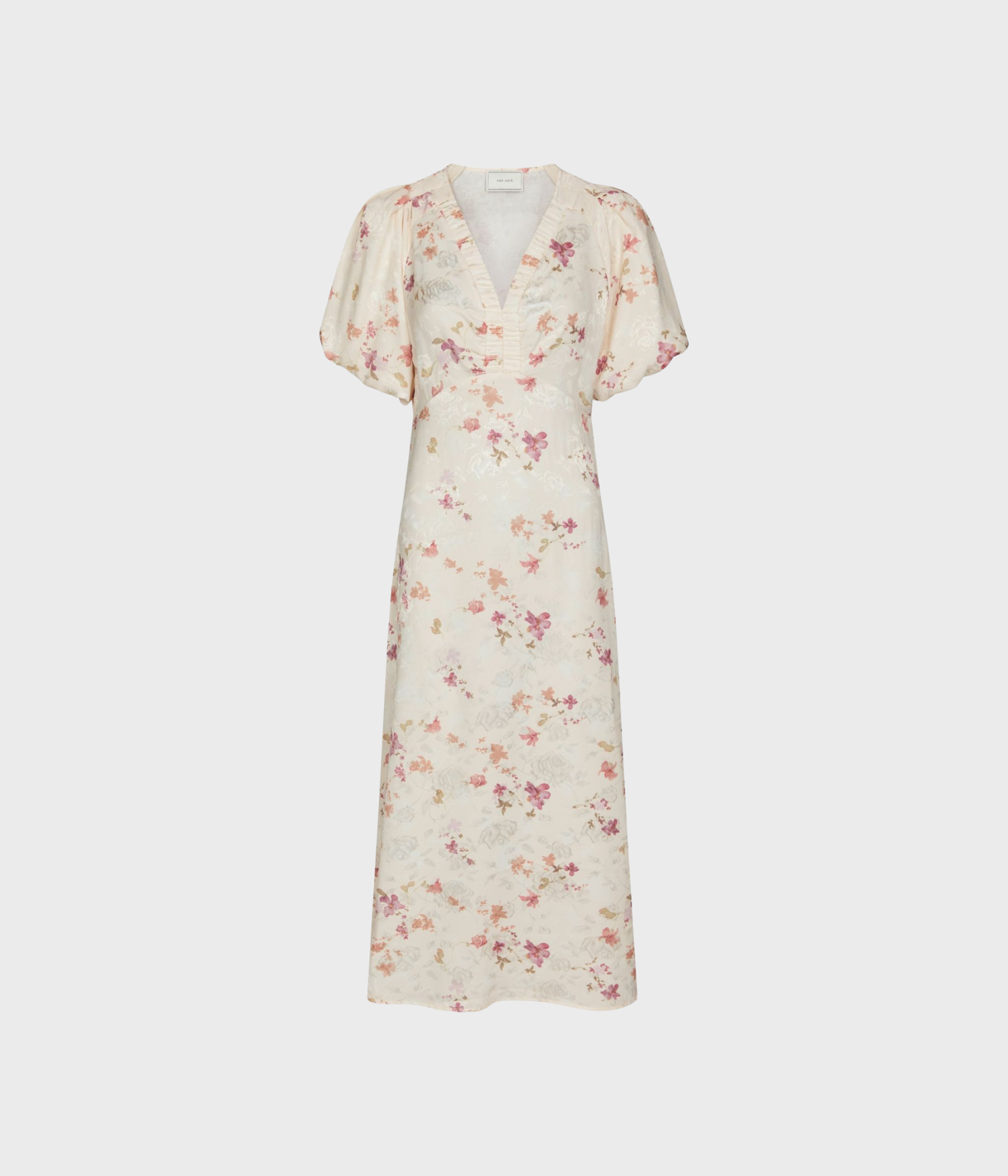 Illana Sateen Print Dress (122 creme)