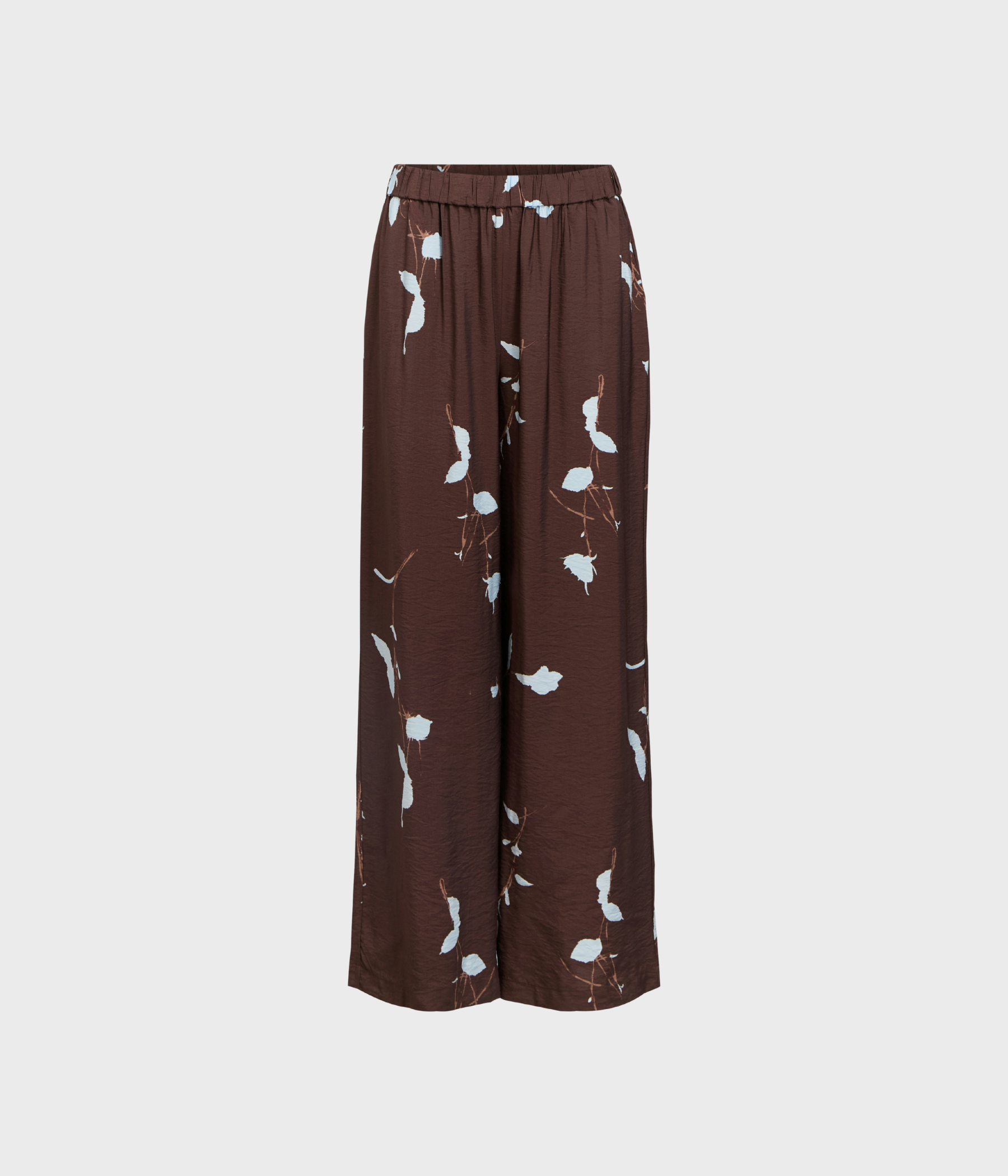 OBJBRIE MW WIDE PANT 143 (Seal Brown AOP:Winter sky flowers)