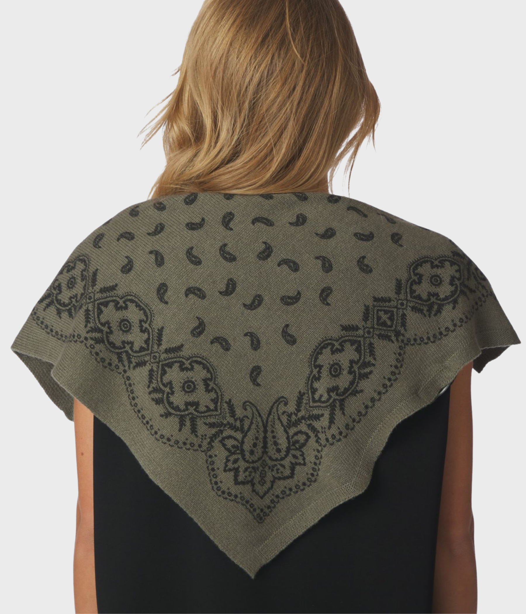 Adelina Paisley Knit Scarf (151 Army)