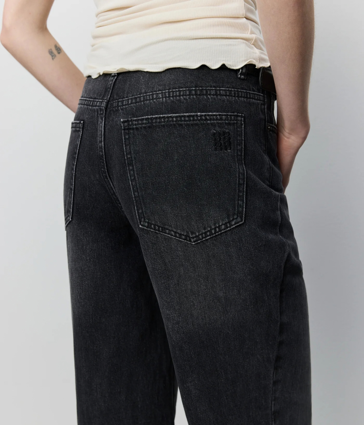Napolisw High Waist Jeans (1015 Washed black)