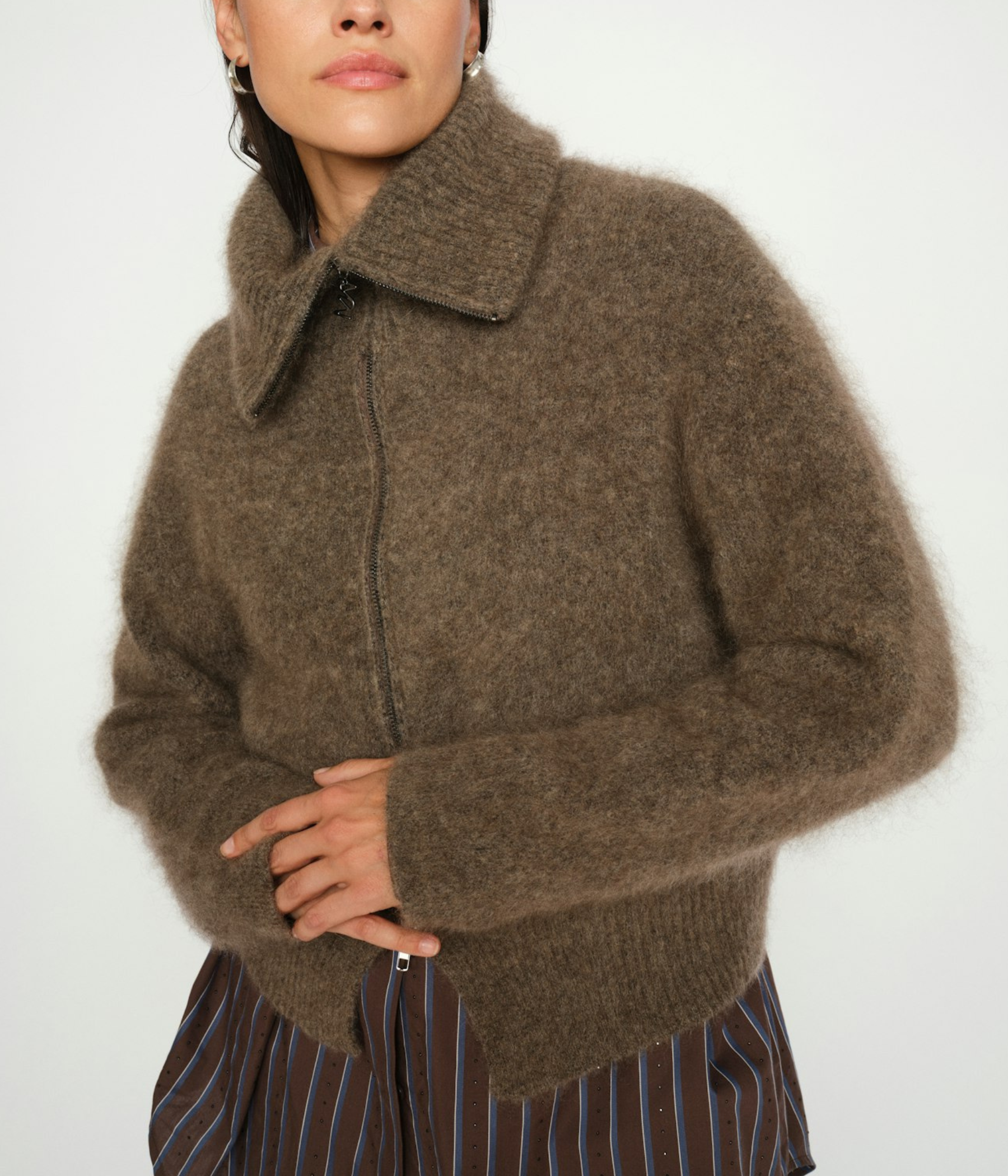 Mmhulda Knit Zip Cardigan (844 Bracken)