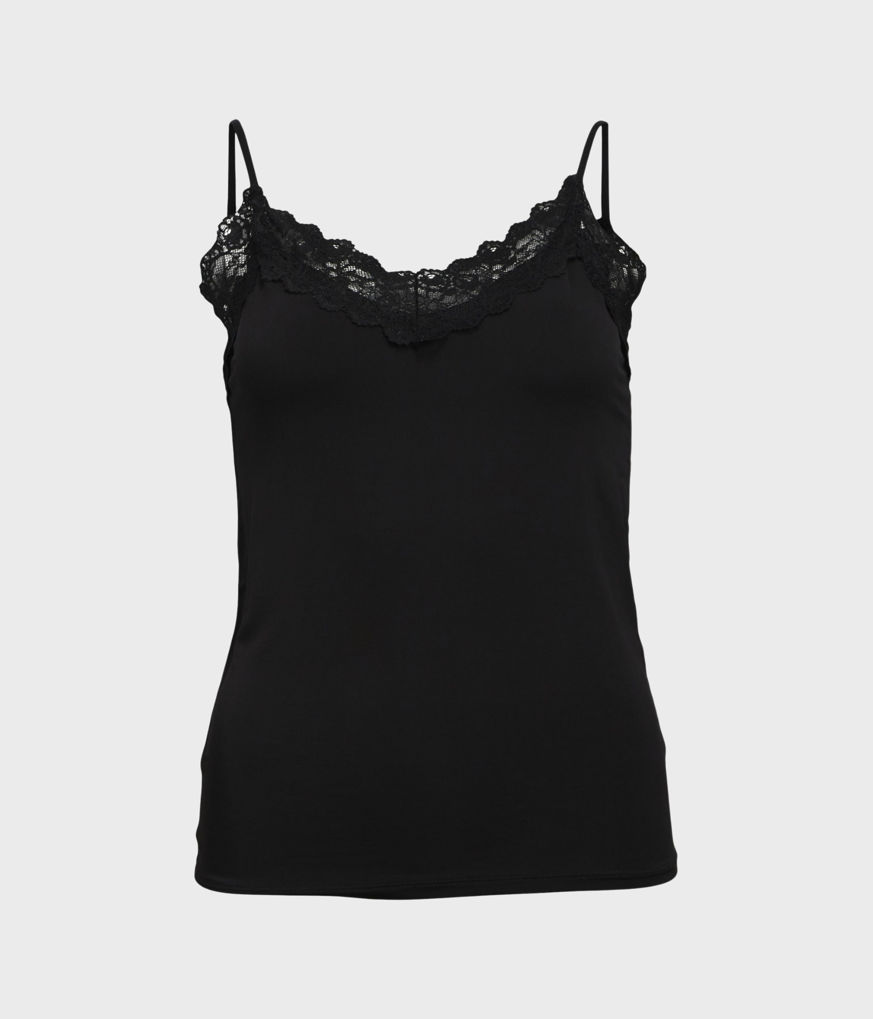 OBJLEENA SUS LACE SINGLET TOP NOOS. (Black)