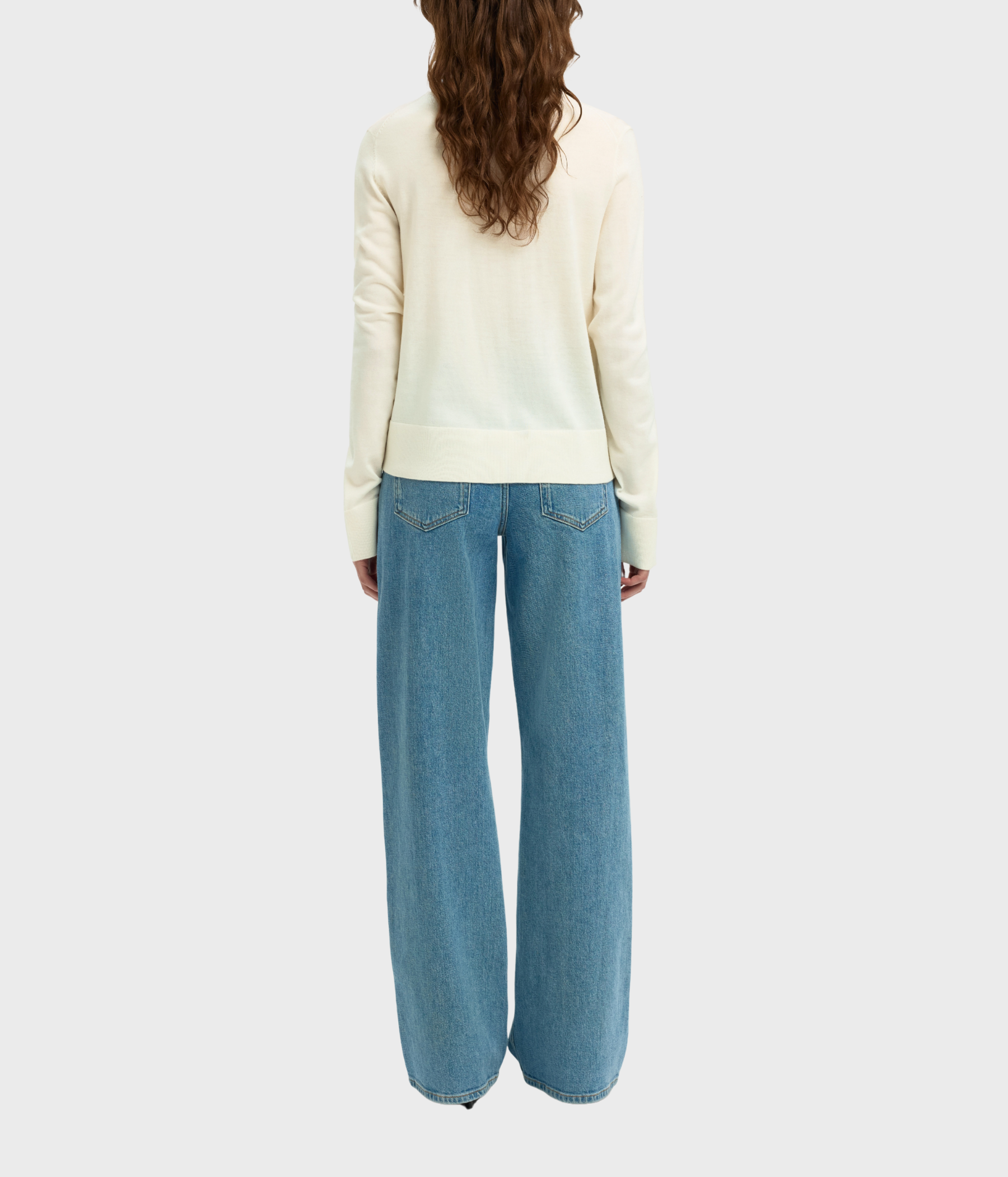 SLFTHEA LS KNIT MERINO CARDIGAN NOOS (EGRET)