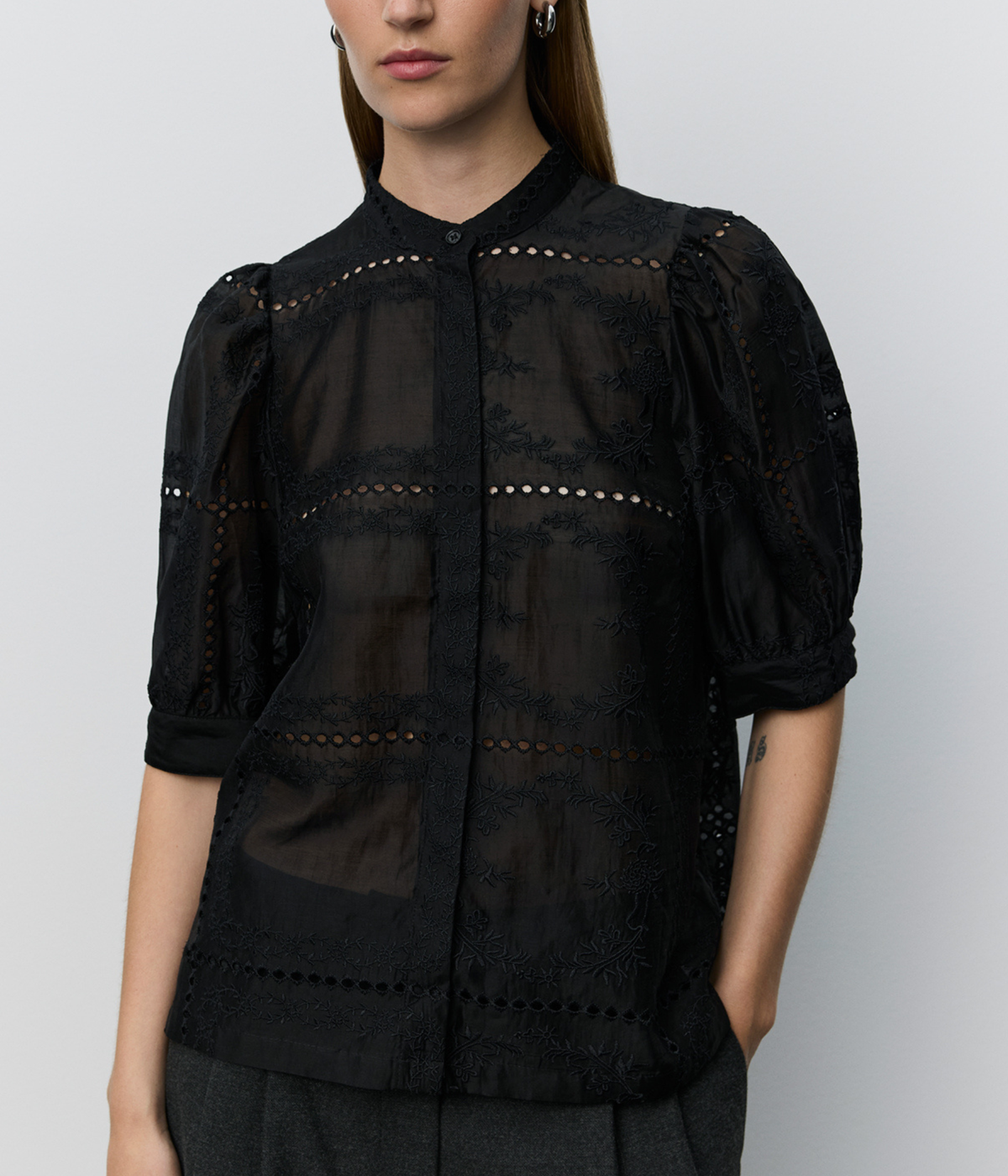 Alessiasw Detailed Embroidery Shirt (1000 black)
