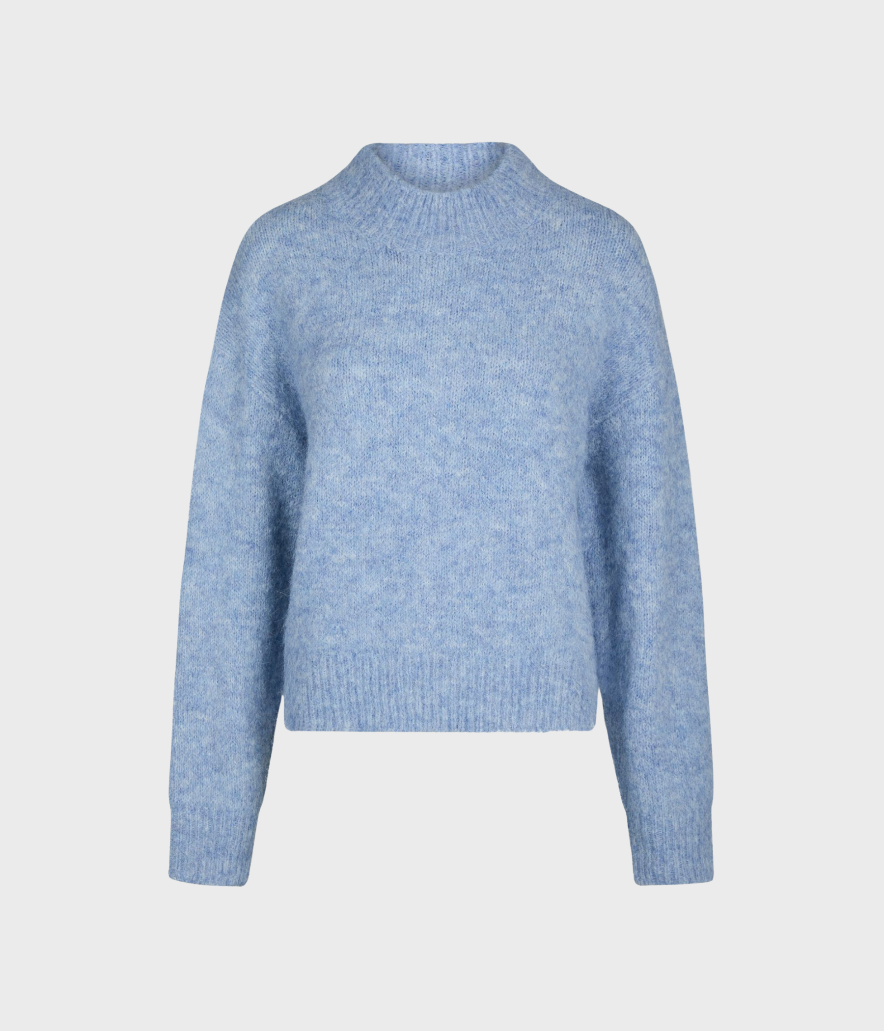 Paulina Fluffy Knit Blouse (142 Dusty blue)