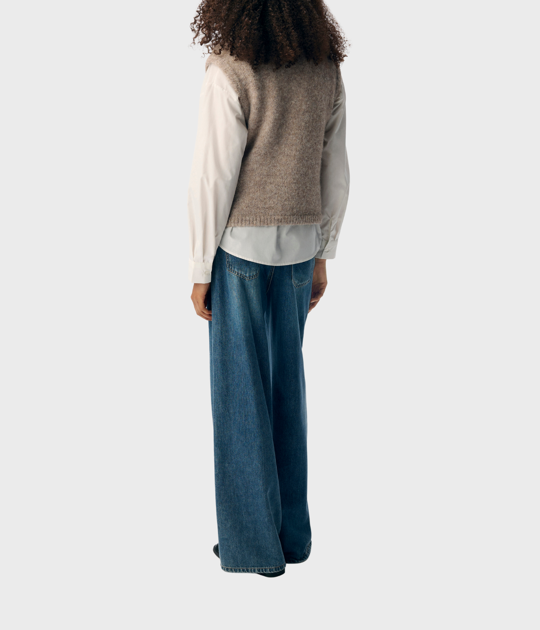 OBJSAGGIA RE KNIT VEST CARDIGAN NOOS. (Humus)