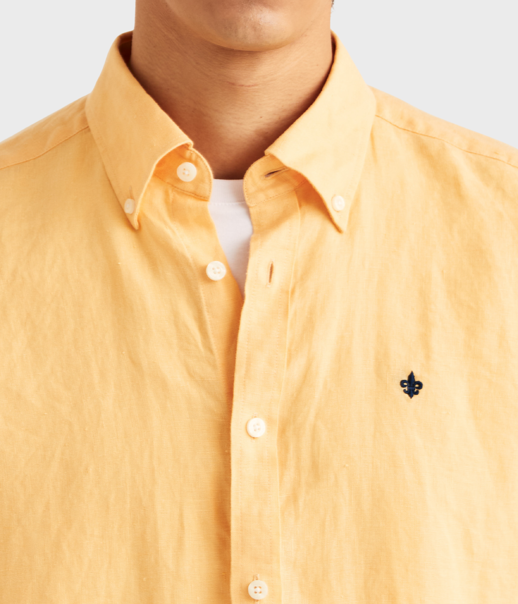 Douglas Linen Shirt-Classic Fit (21 Orange)
