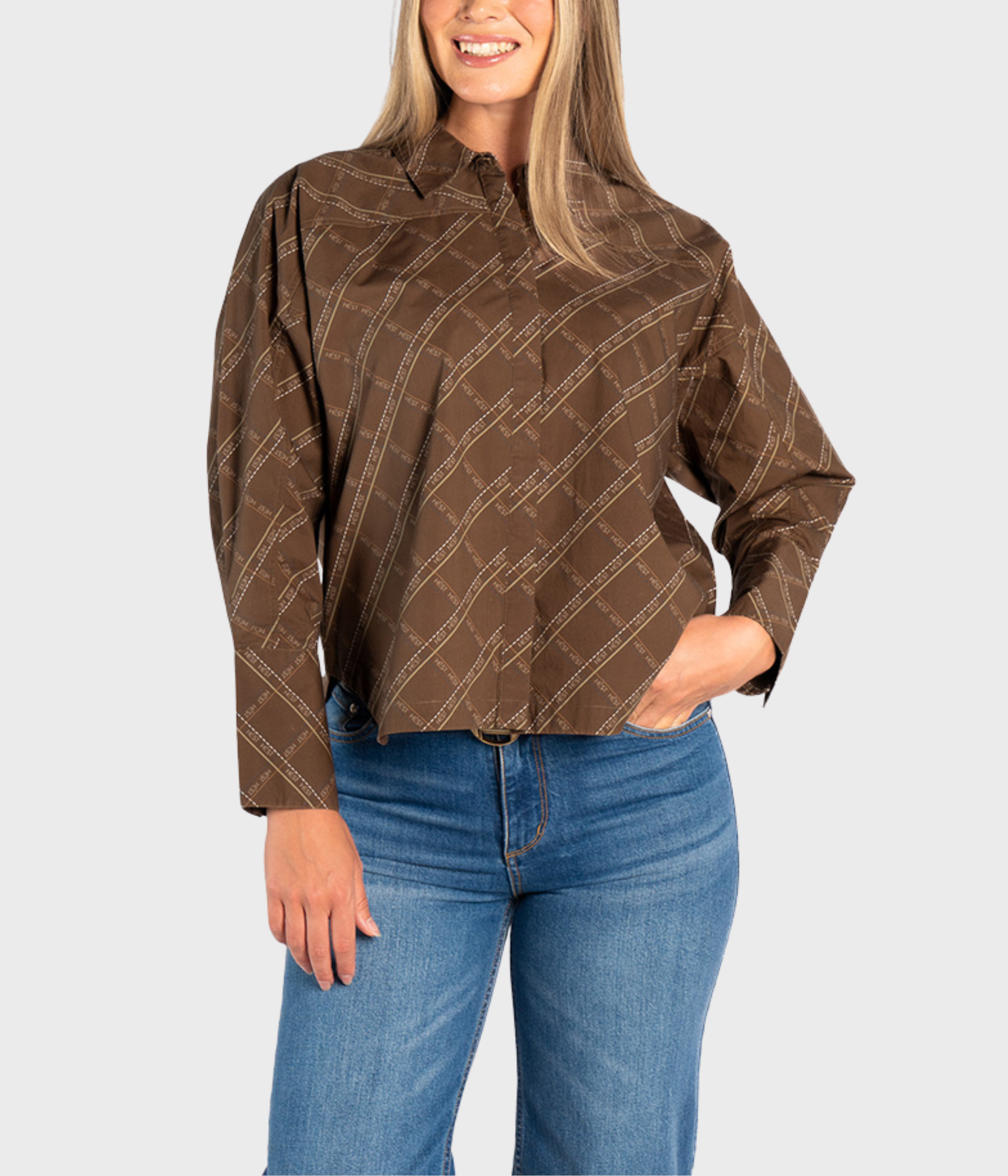 Senna Printed Shirt (6002 Dark Earth)