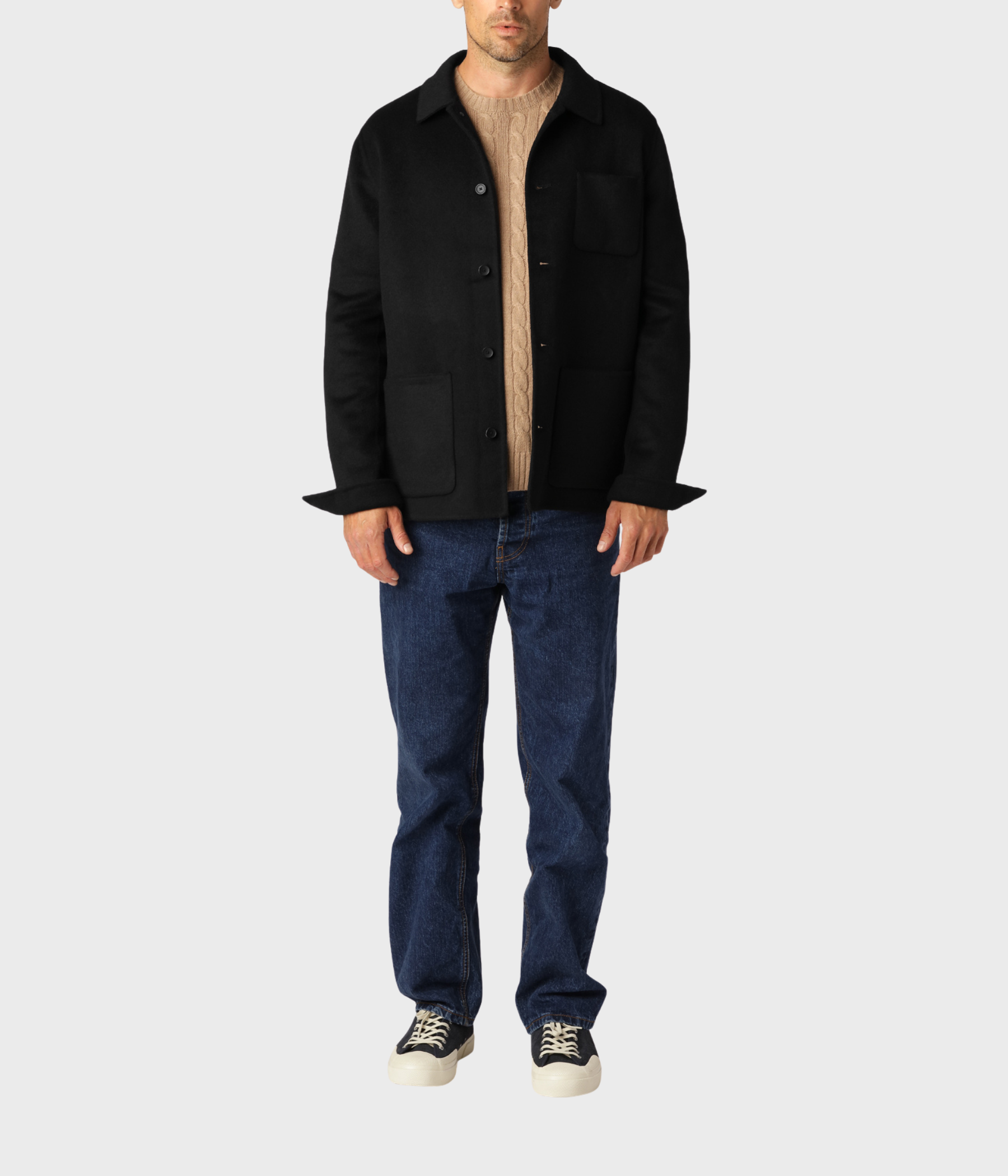 Wool Overshirt. (Black)
