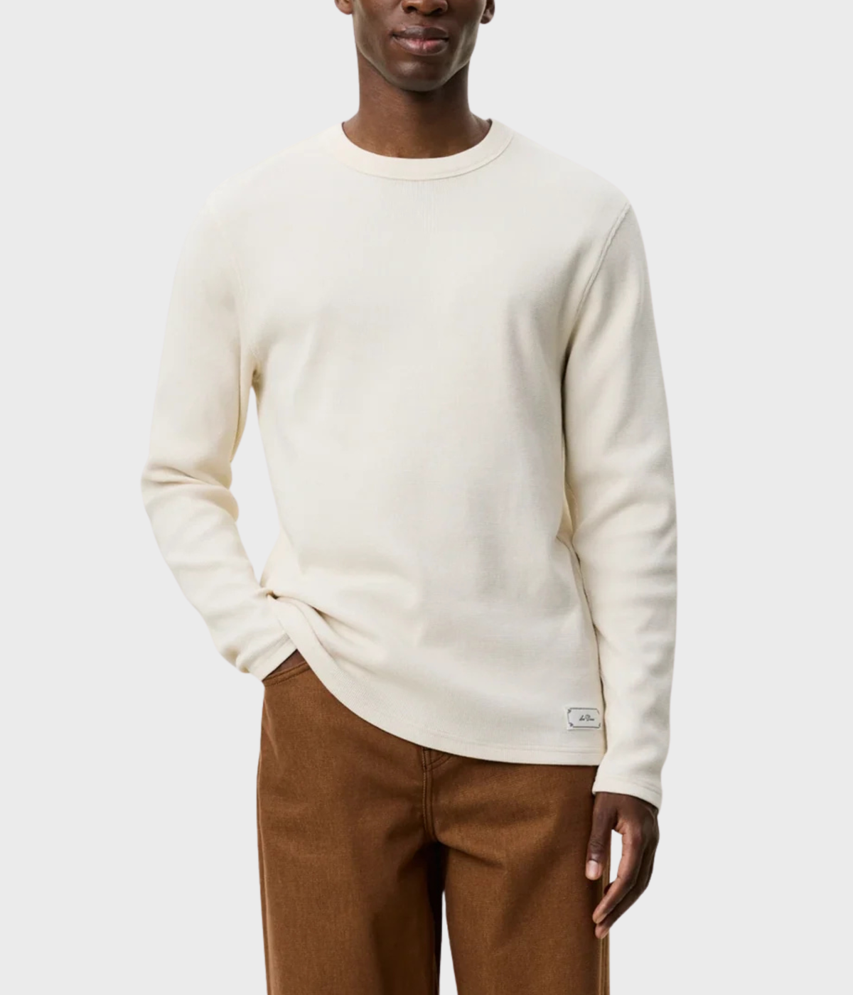Label Waffle Ls T-Shirt (215 Ivory)