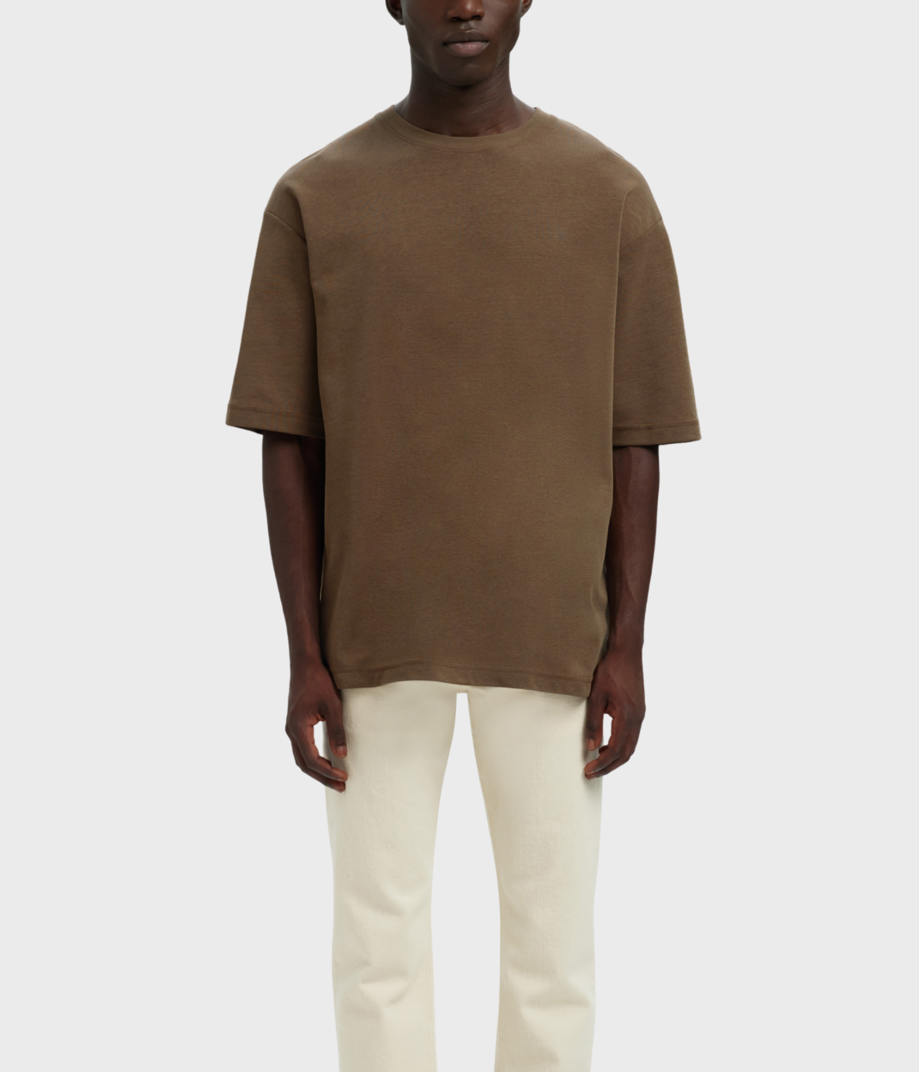SLHLOOSEOSCAR SS O-NECK TEE NOOS (Chocolate Chip Detail:Melange)